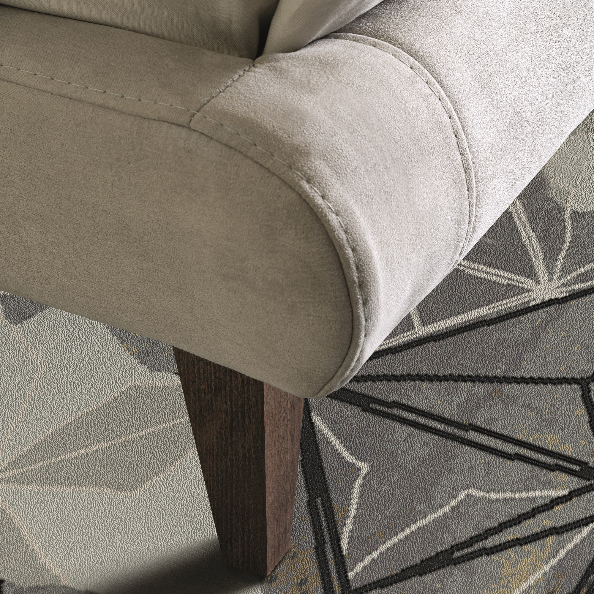 J&M Metropolitan Queen Bed - Taupe, Fabric