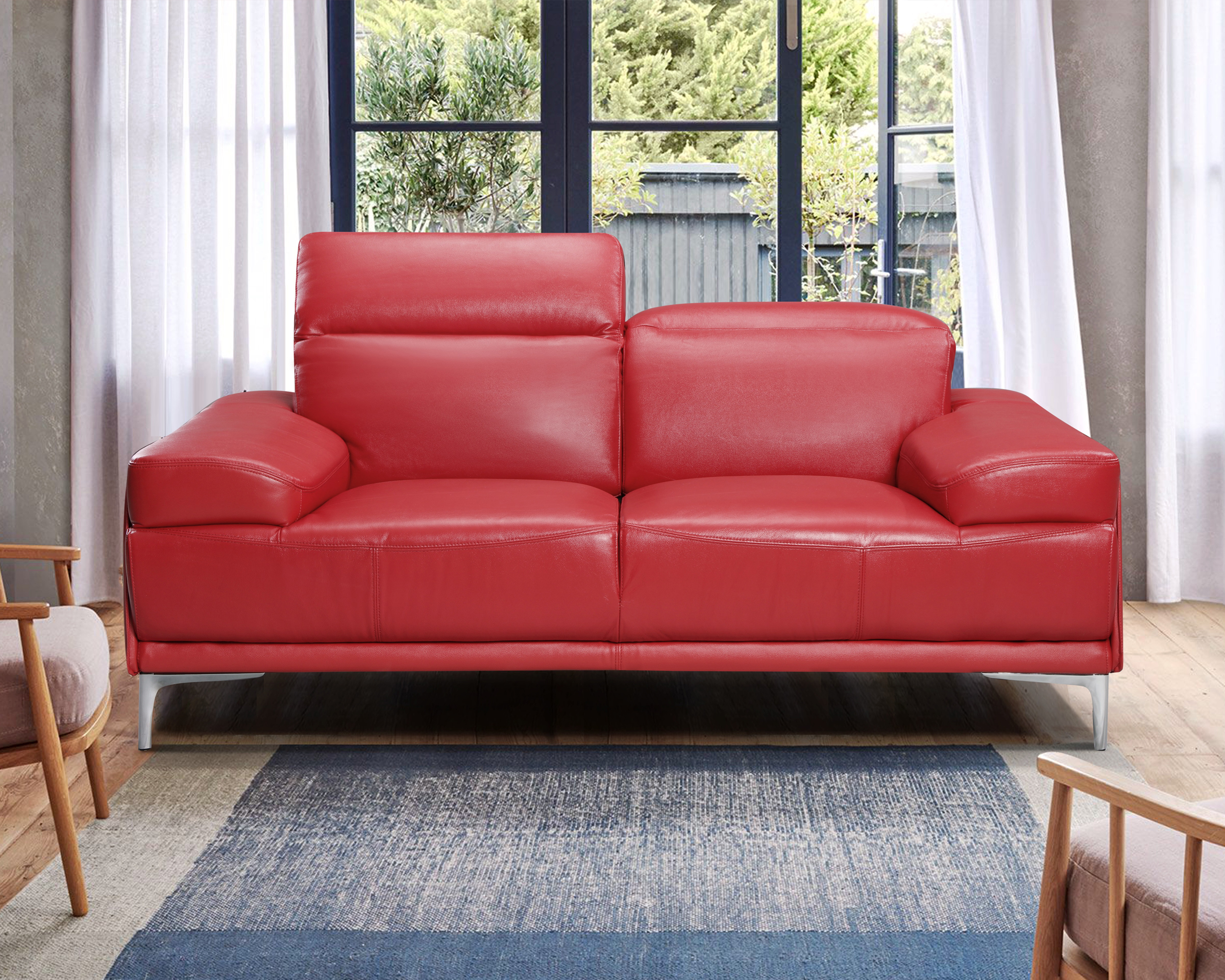 J&M Nicolo Loveseat - Red