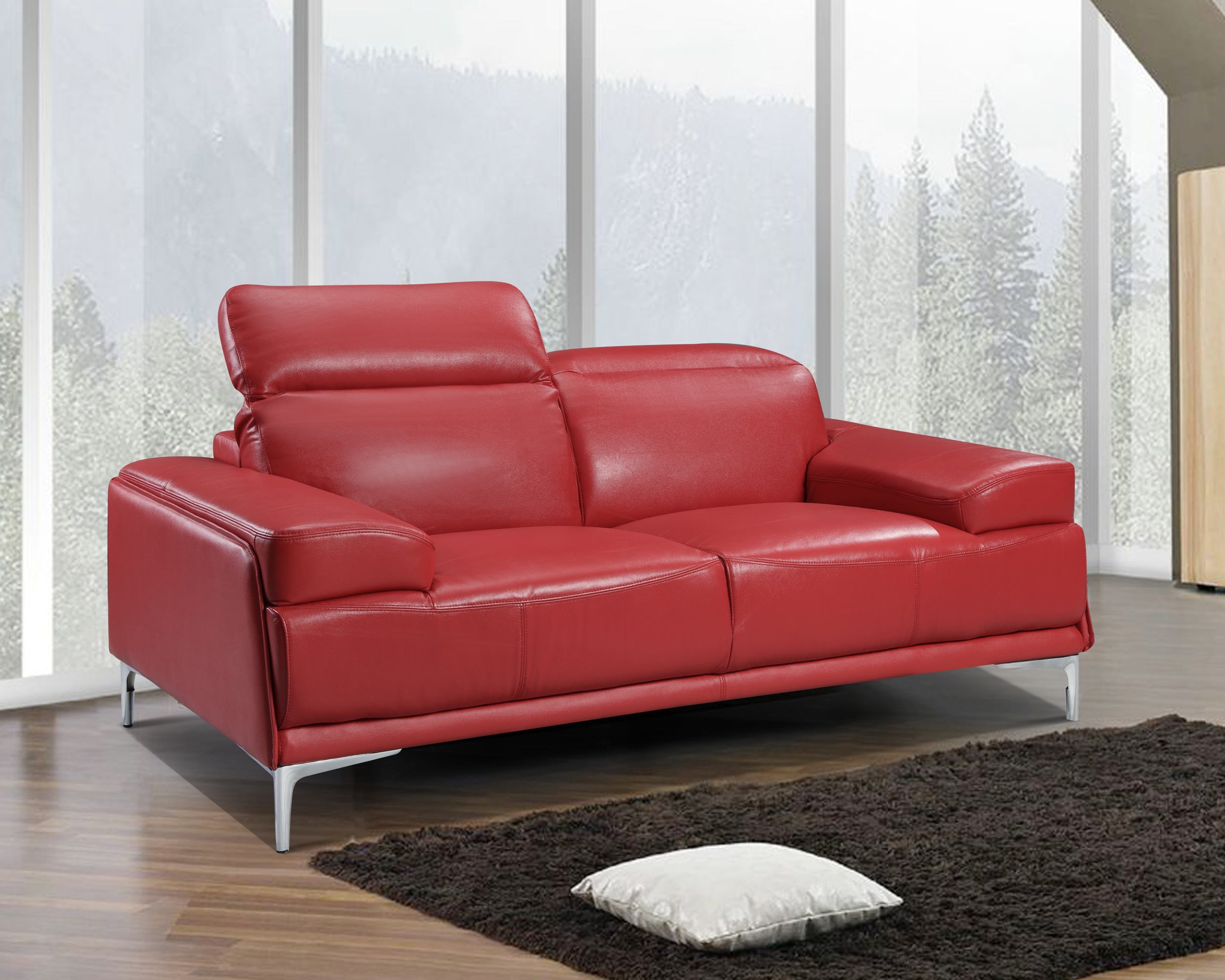 J&M Nicolo Loveseat - Red