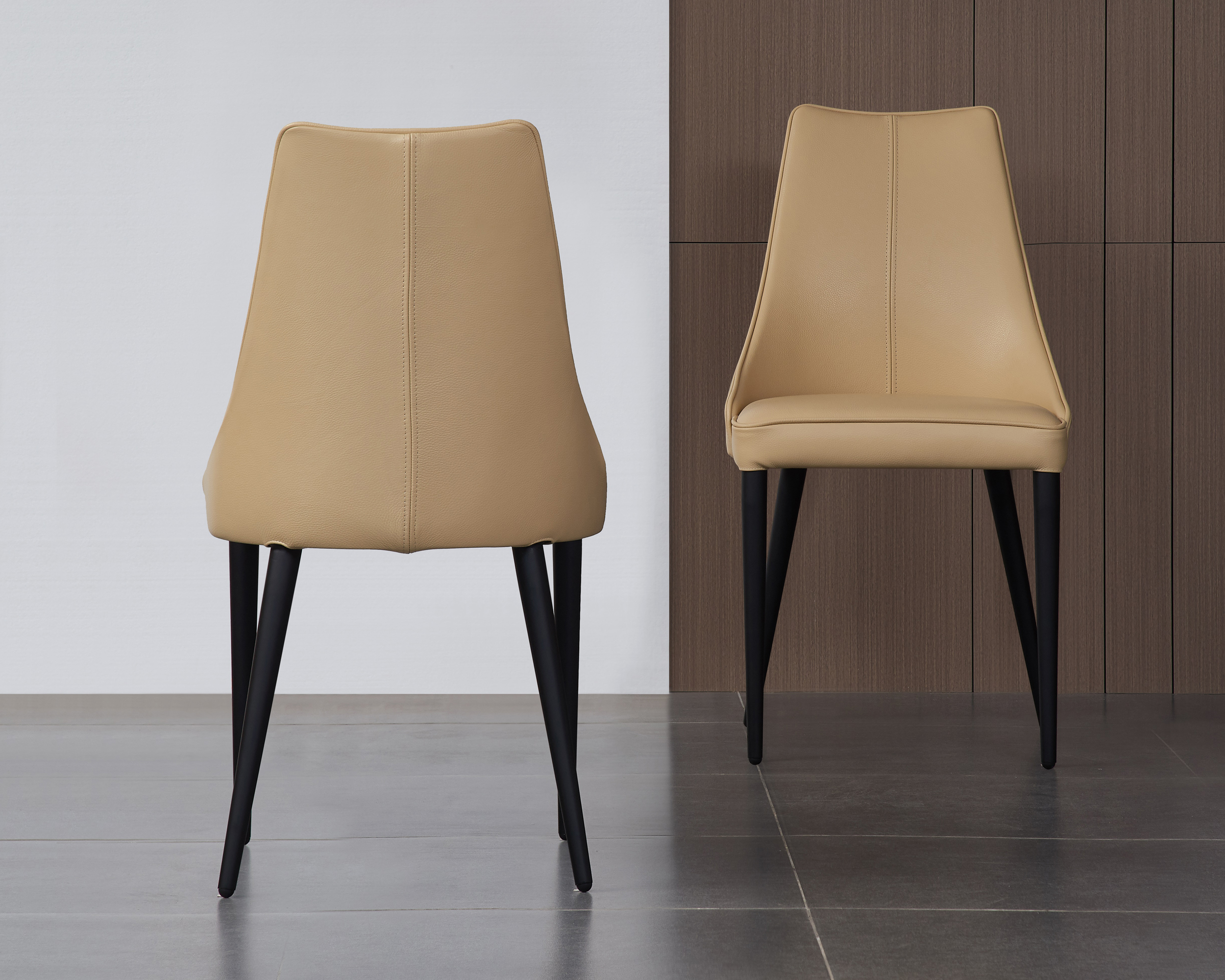 J&M Milano Leather Dining Chair - Tan