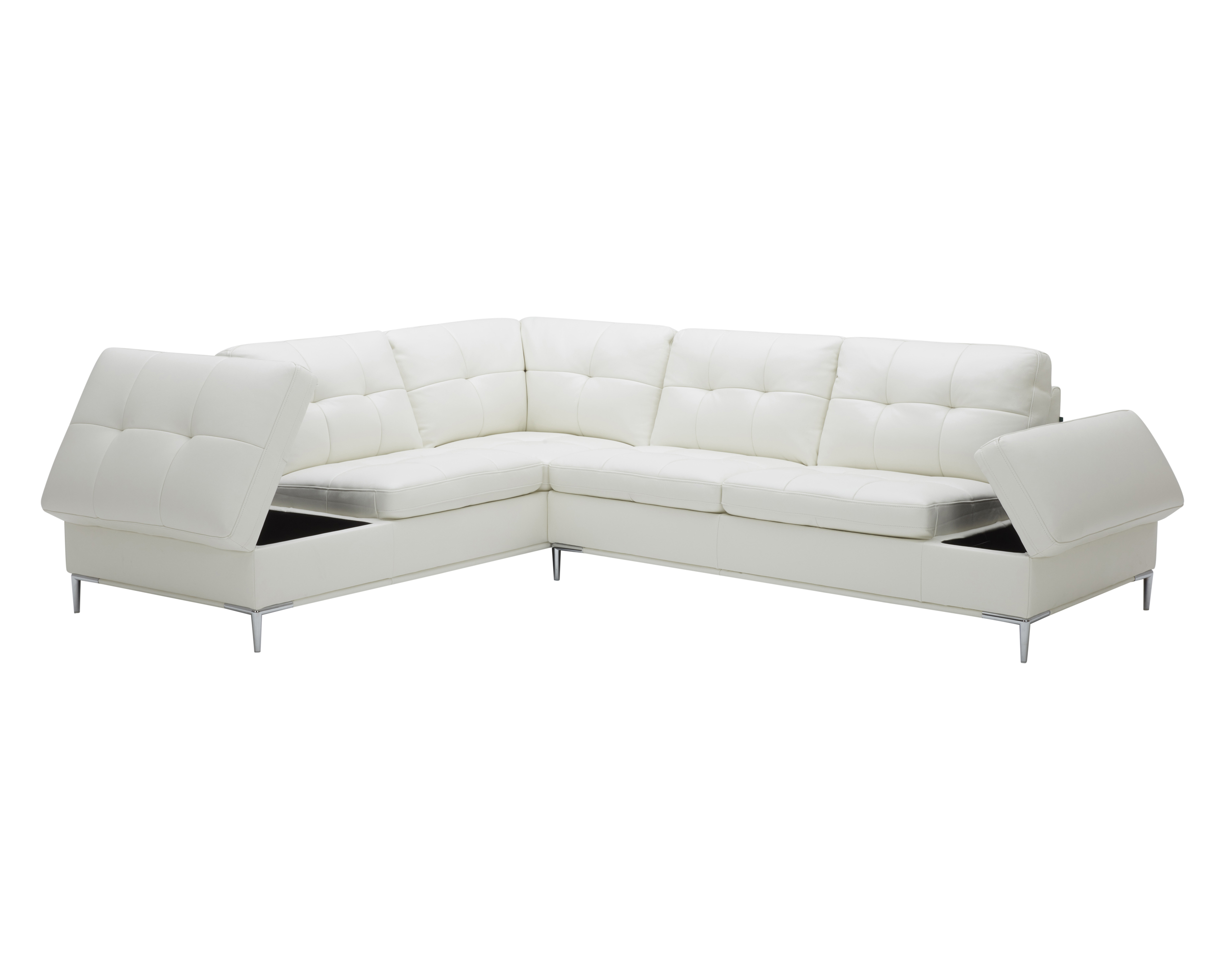 J&M Leonardo Sectional - Left Hand Facing, White