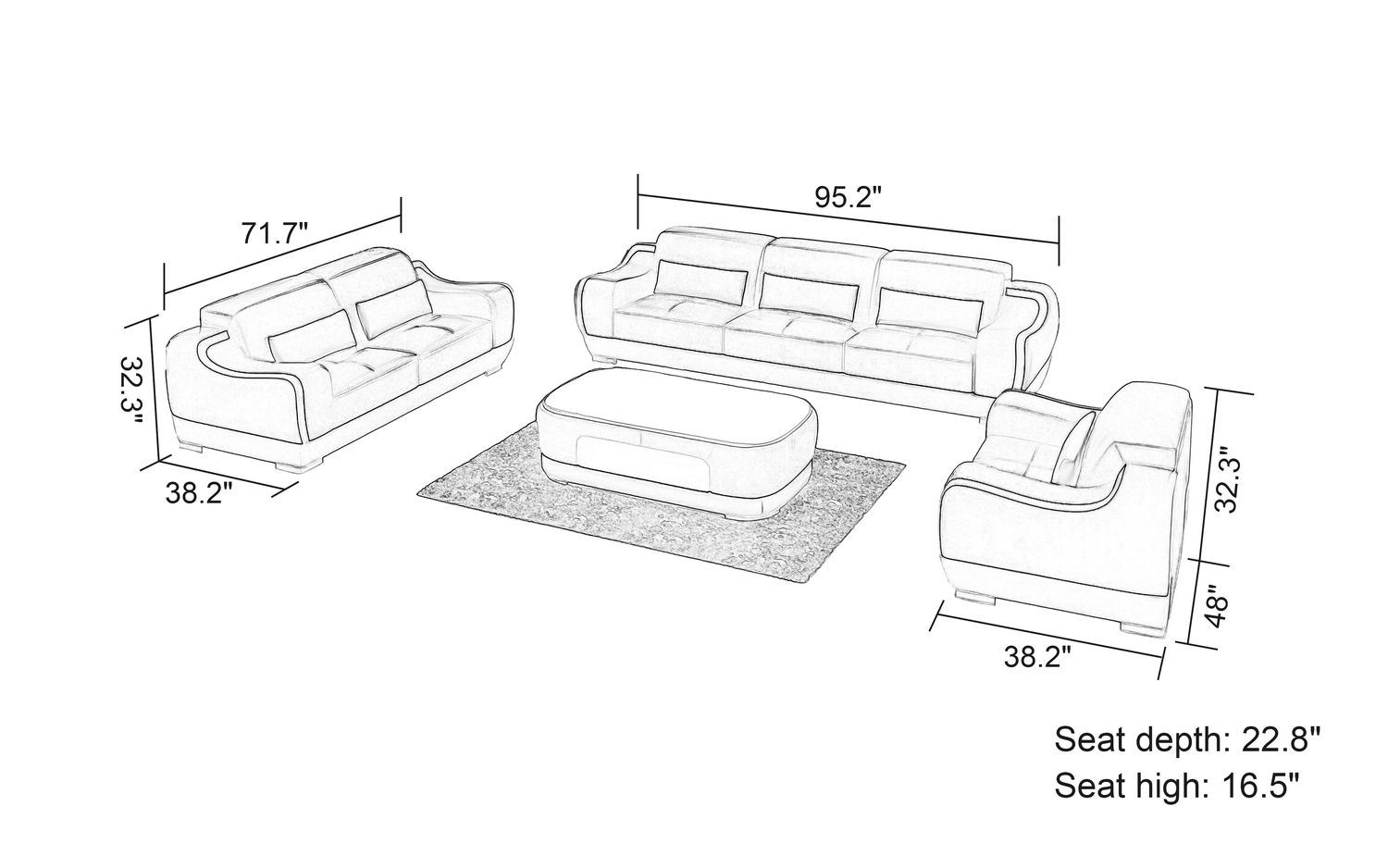 Jubilee - Amir Modern Sofa Set