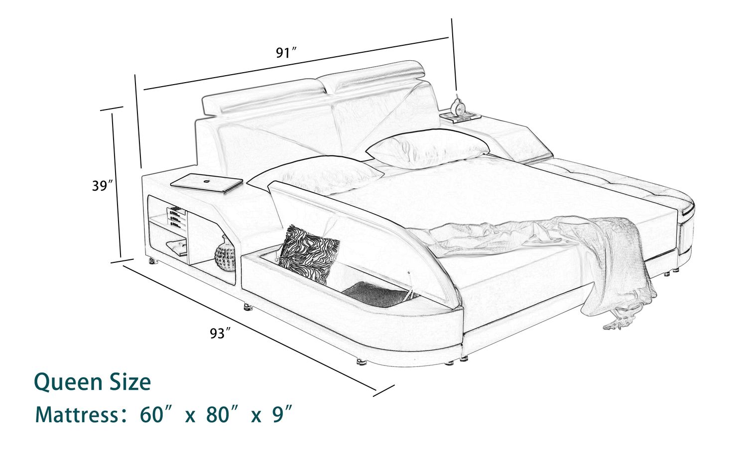 Jubilee - Alden Modern Bed with Ottoman