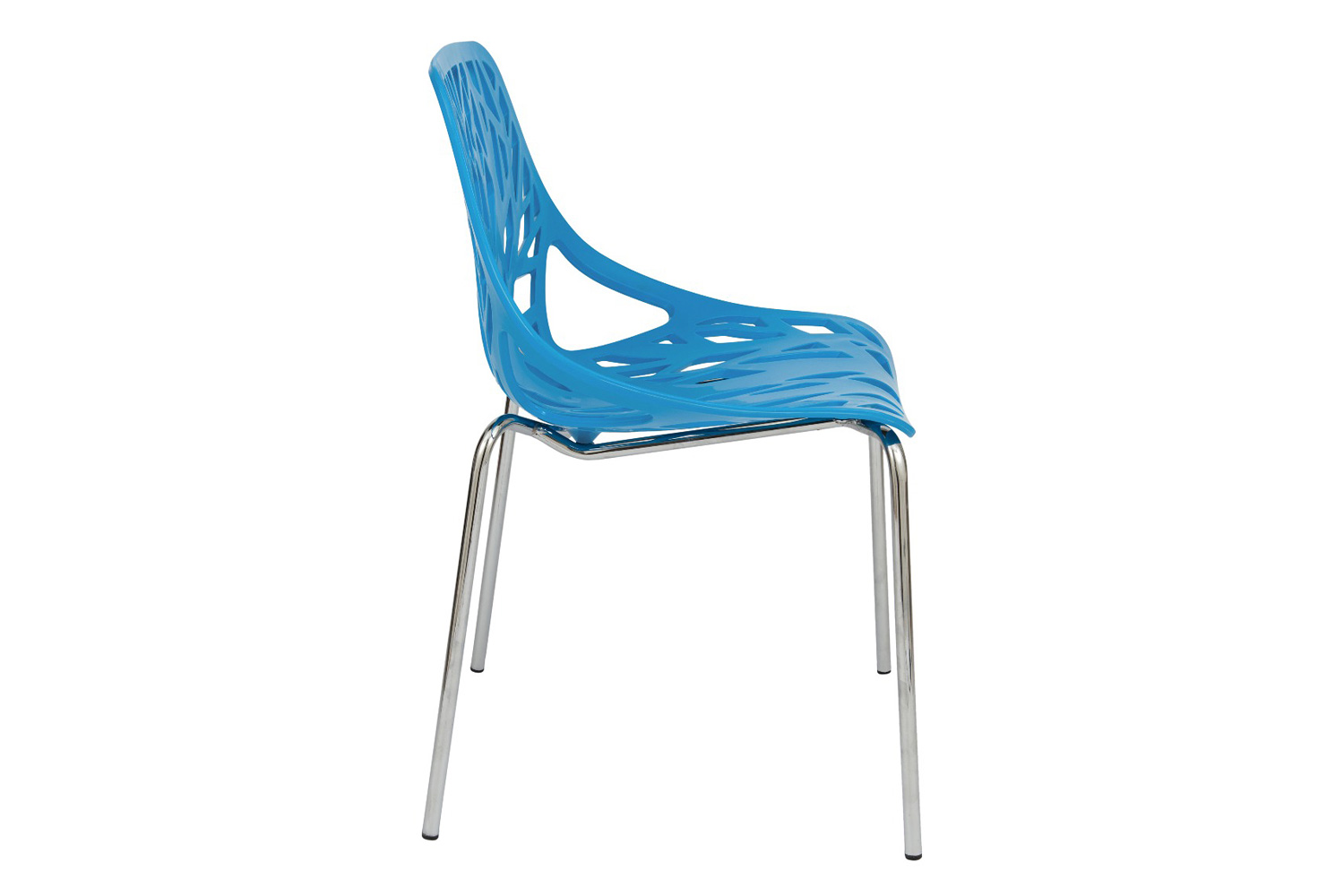 LeisureMod Asbury Modern Forest Design Dining Side Chair - Blue