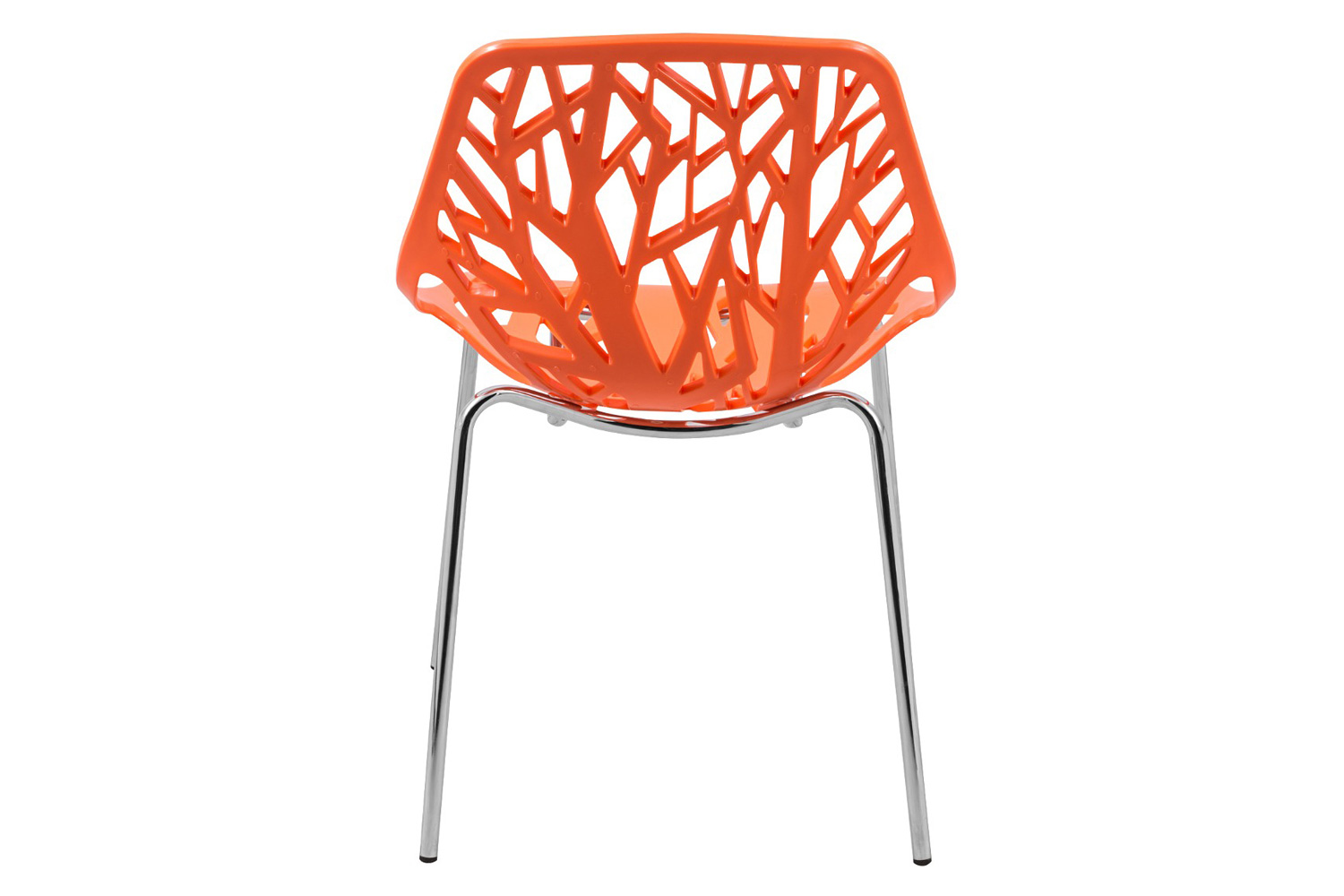 LeisureMod Asbury Modern Forest Design Dining Side Chair - Orange