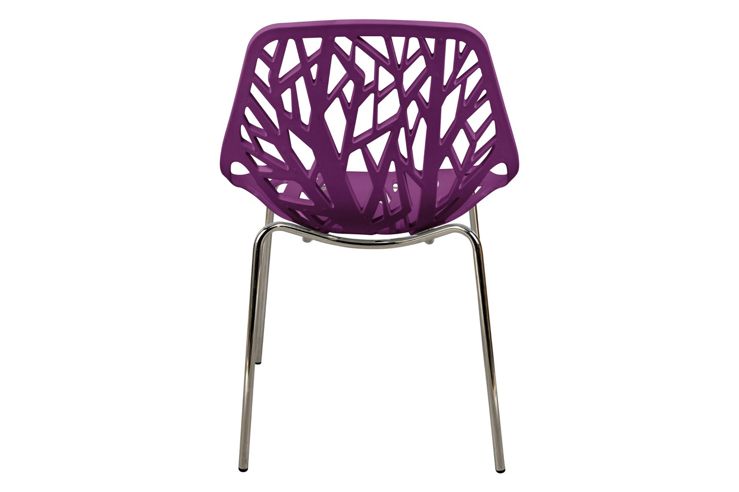 LeisureMod Asbury Modern Forest Design Dining Side Chair - Purple