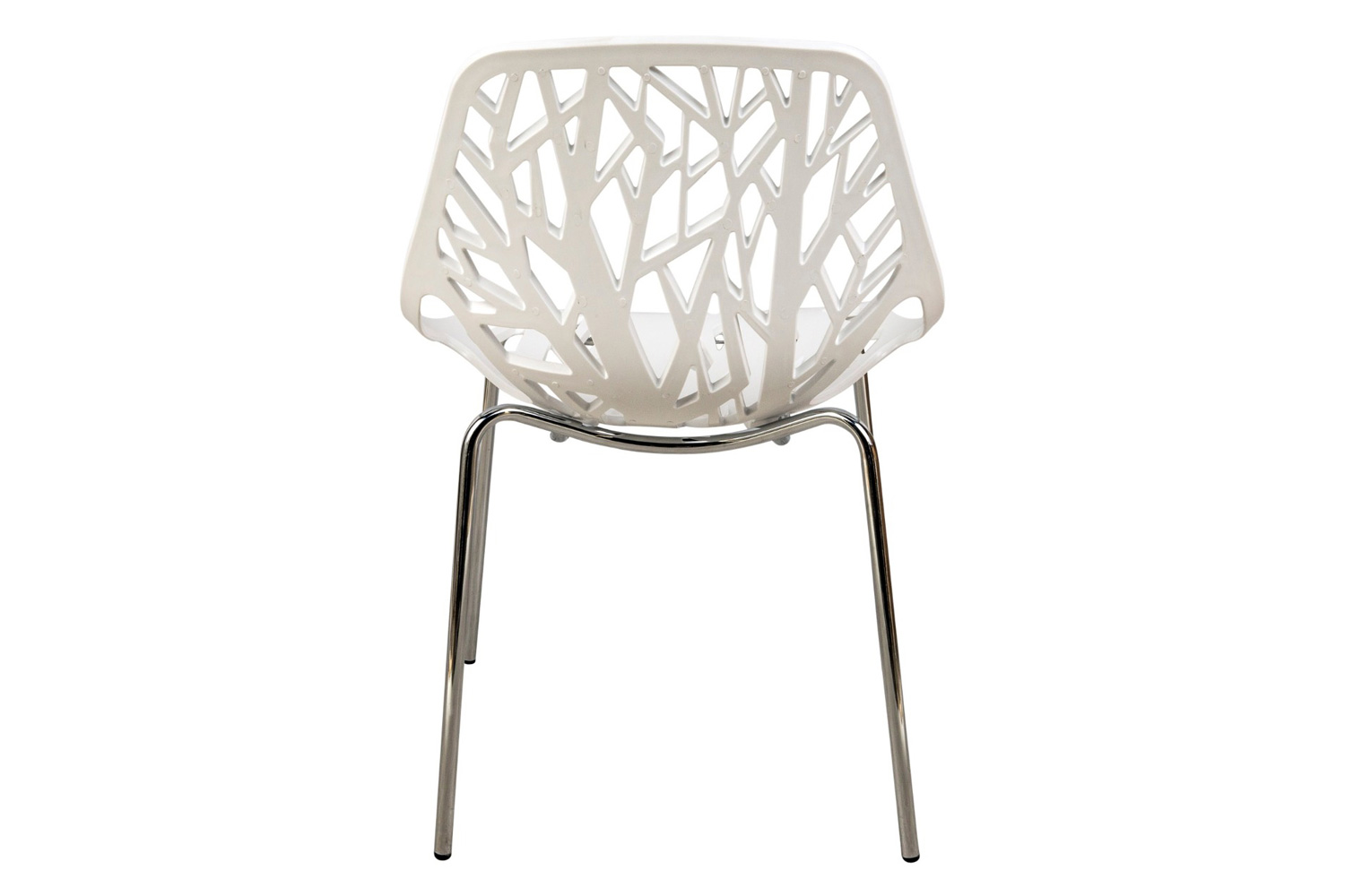 LeisureMod Asbury Modern Forest Design Dining Side Chair - White