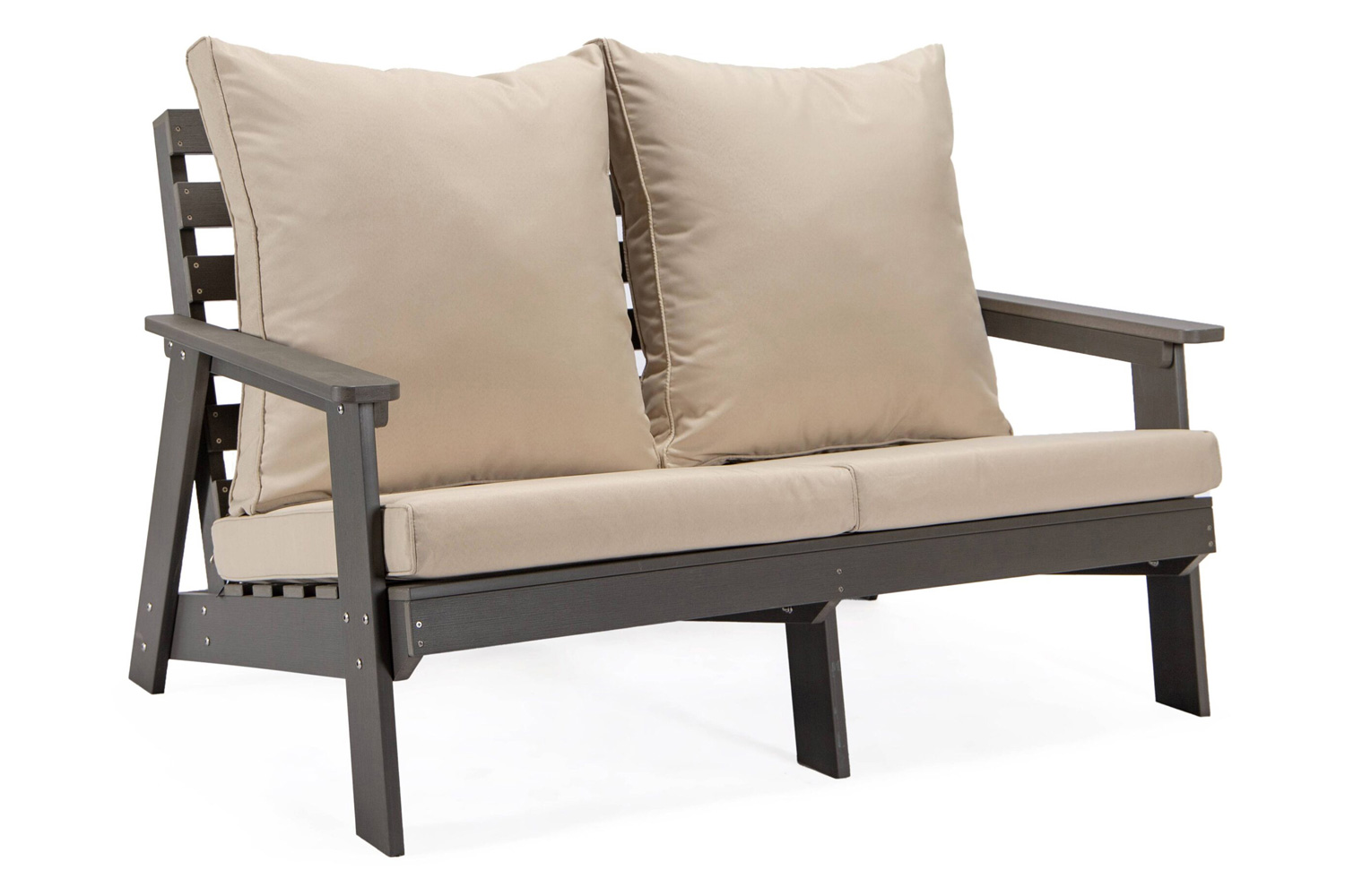 LeisureMod Alpine Modern Polystyrene 4-Peice Patio Conversation Set - Beige