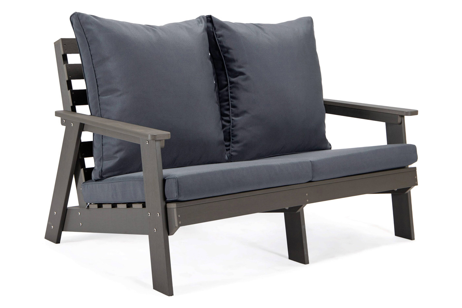 LeisureMod Alpine Modern Polystyrene 4-Peice Patio Conversation Set - Charcoal