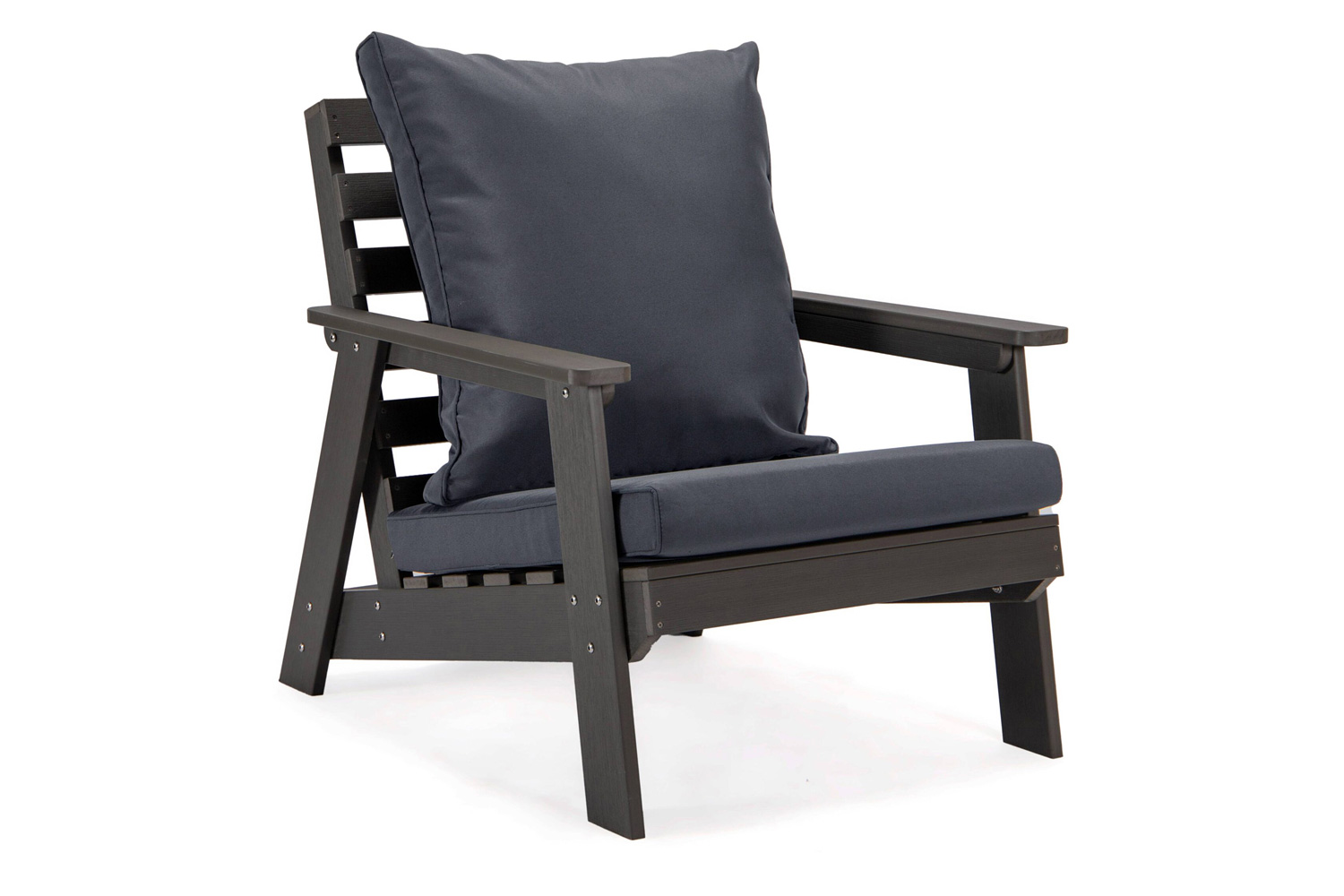LeisureMod Alpine Modern Polystyrene 4-Peice Patio Conversation Set - Charcoal