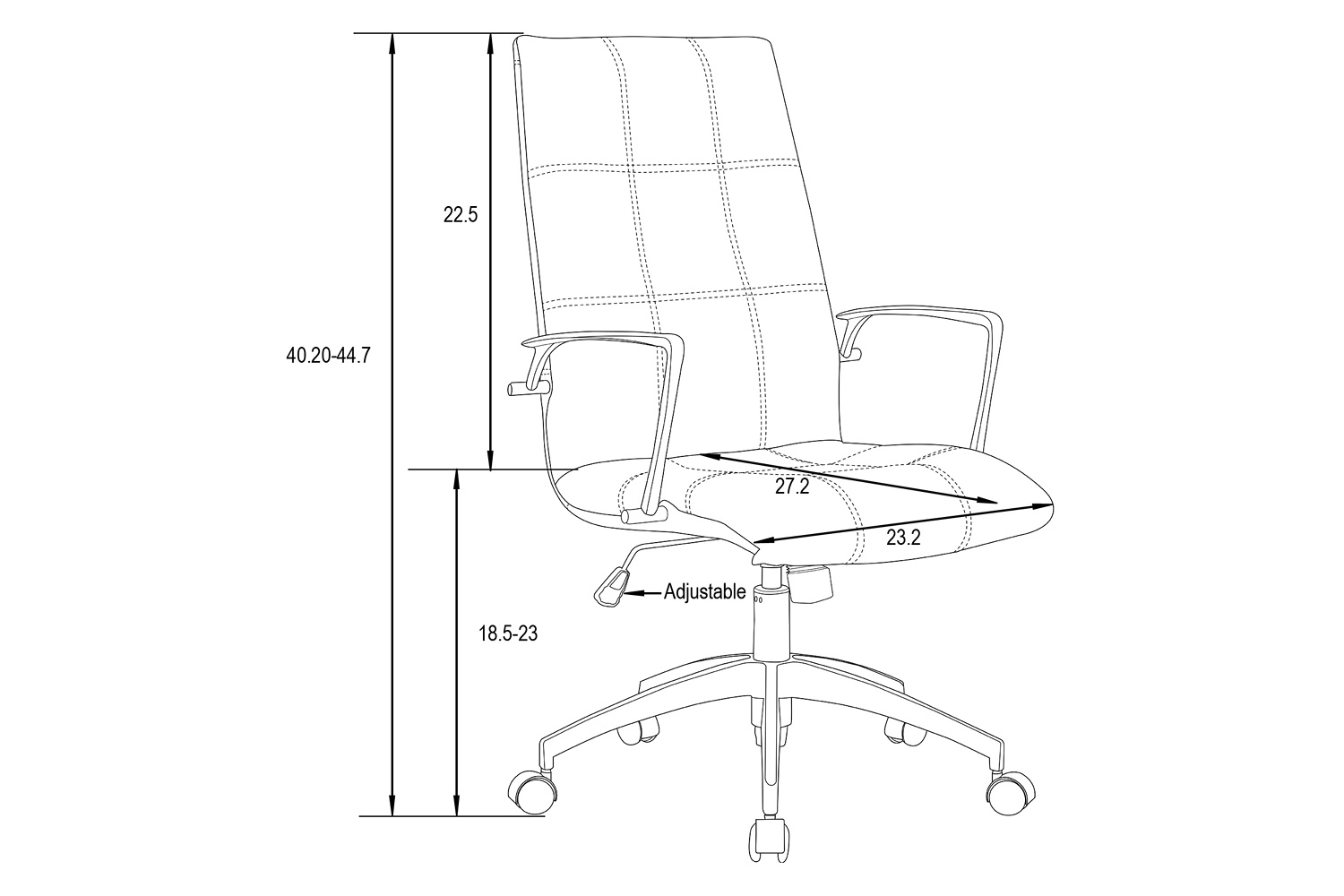 LeisureMod Benmar Leatherette Office Chair - Black
