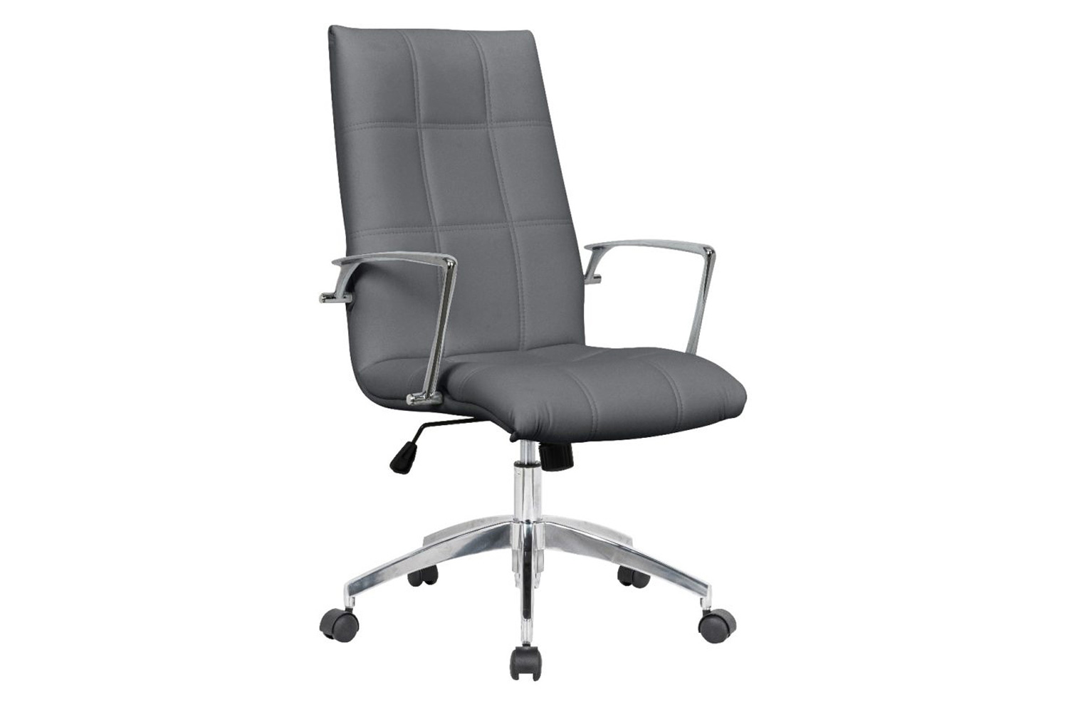 LeisureMod Benmar Leatherette Office Chair - Gray
