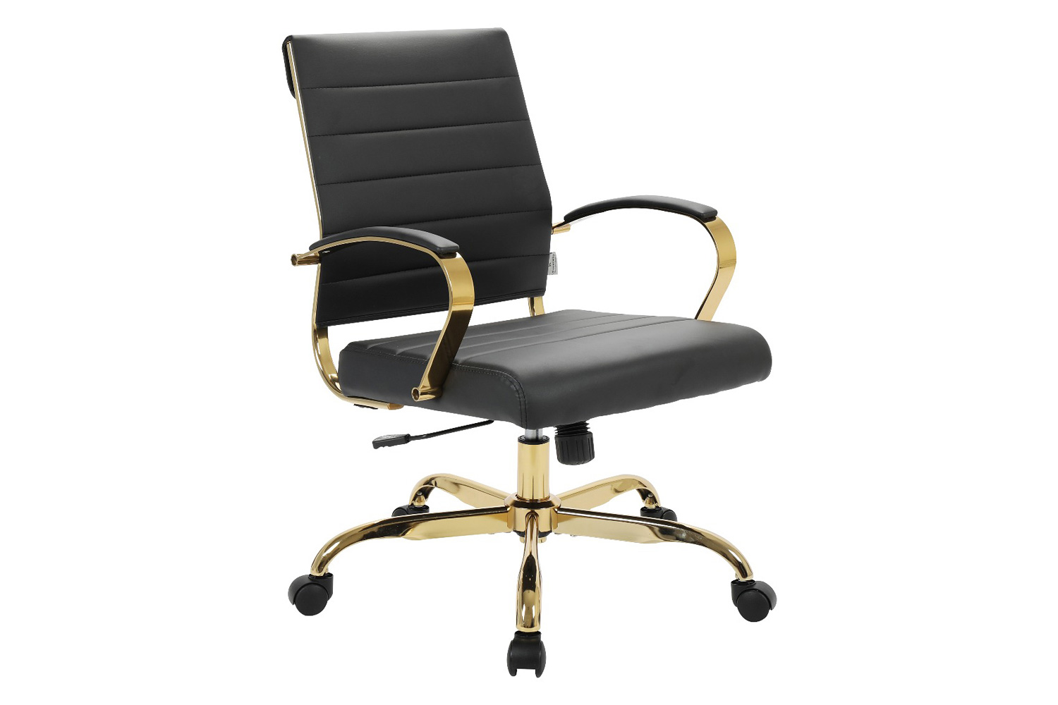 LeisureMod - Benmar Home Leather Office Chair with Chrome Frame