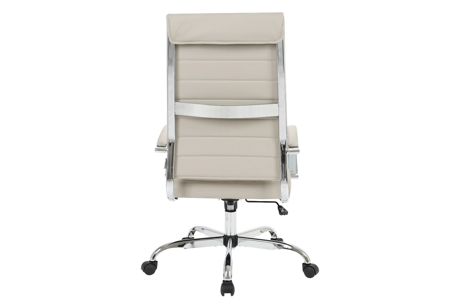 LeisureMod Benmar High-Back Home Leather Office Chair with Chrome Frame - Tan