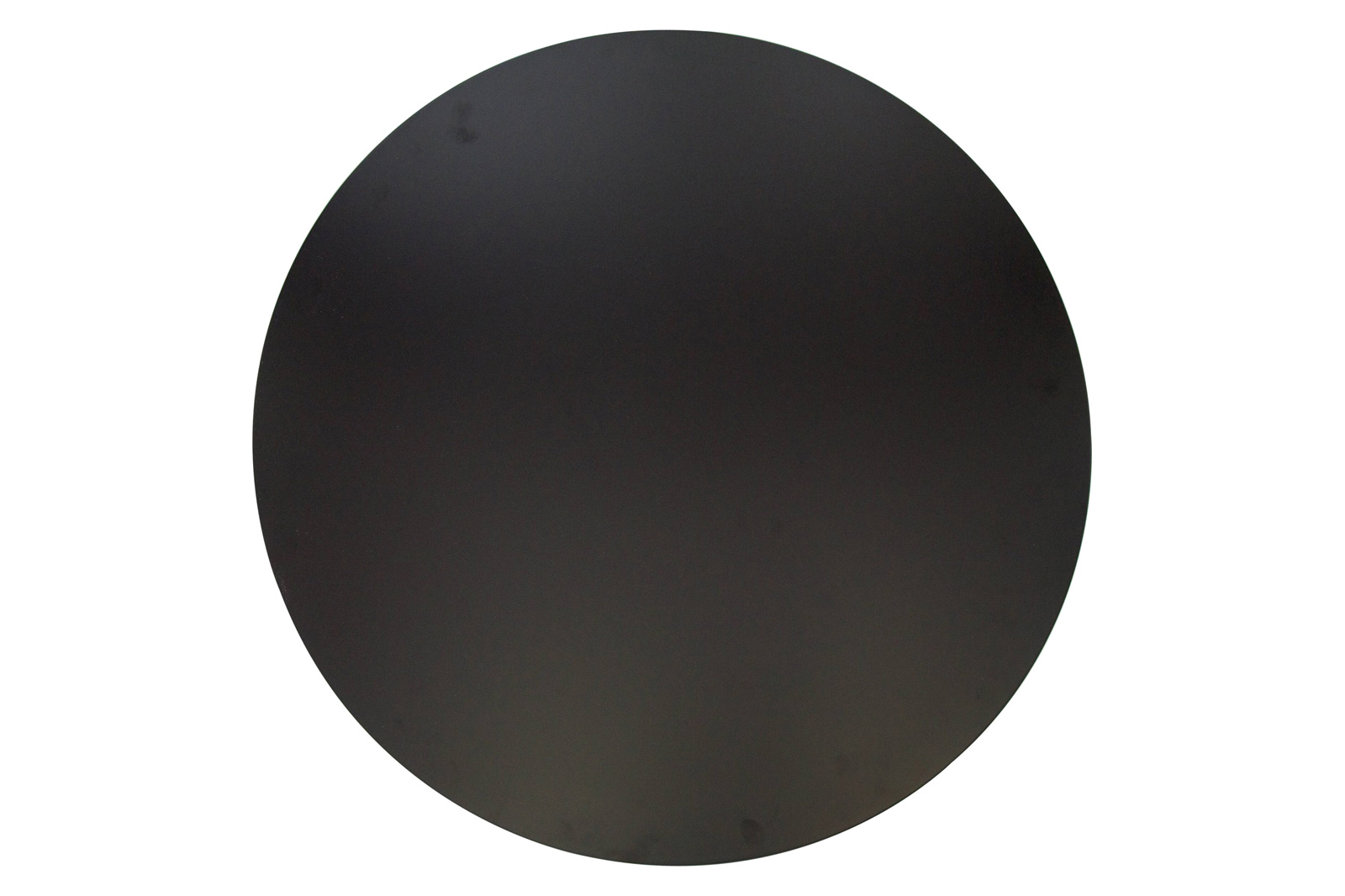 LeisureMod Bristol Mid-Century Modern Round Dining Table With Wood Top And Iron Pedestal Base With Gloss Finish - Black