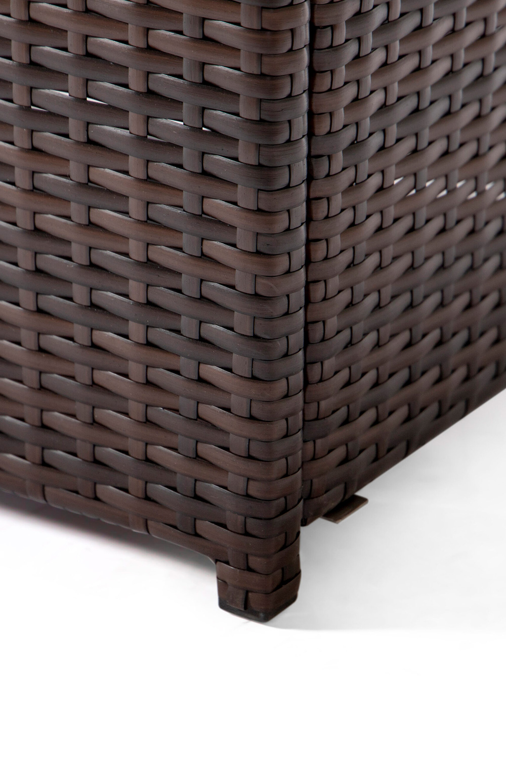 LeisureMod Mace Patio Modern Wicker Propane Fire Pit Table - Dark Brown