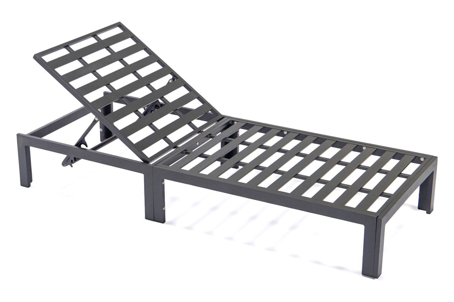 LeisureMod Chelsea Modern Outdoor Black Chaise Lounge with Side Table and Cushions (Set Of 2) - Green