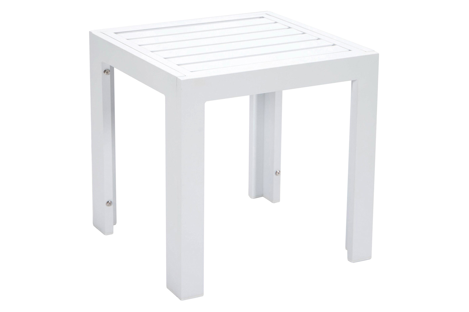 LeisureMod Chelsea Modern Outdoor White Chaise Lounge with Side Table and Cushions (Set Of 2) - Blue