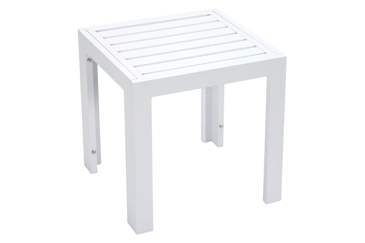 LeisureMod Chelsea Modern Outdoor White Chaise Lounge with Side Table and Cushions (Set Of 2) - Blue