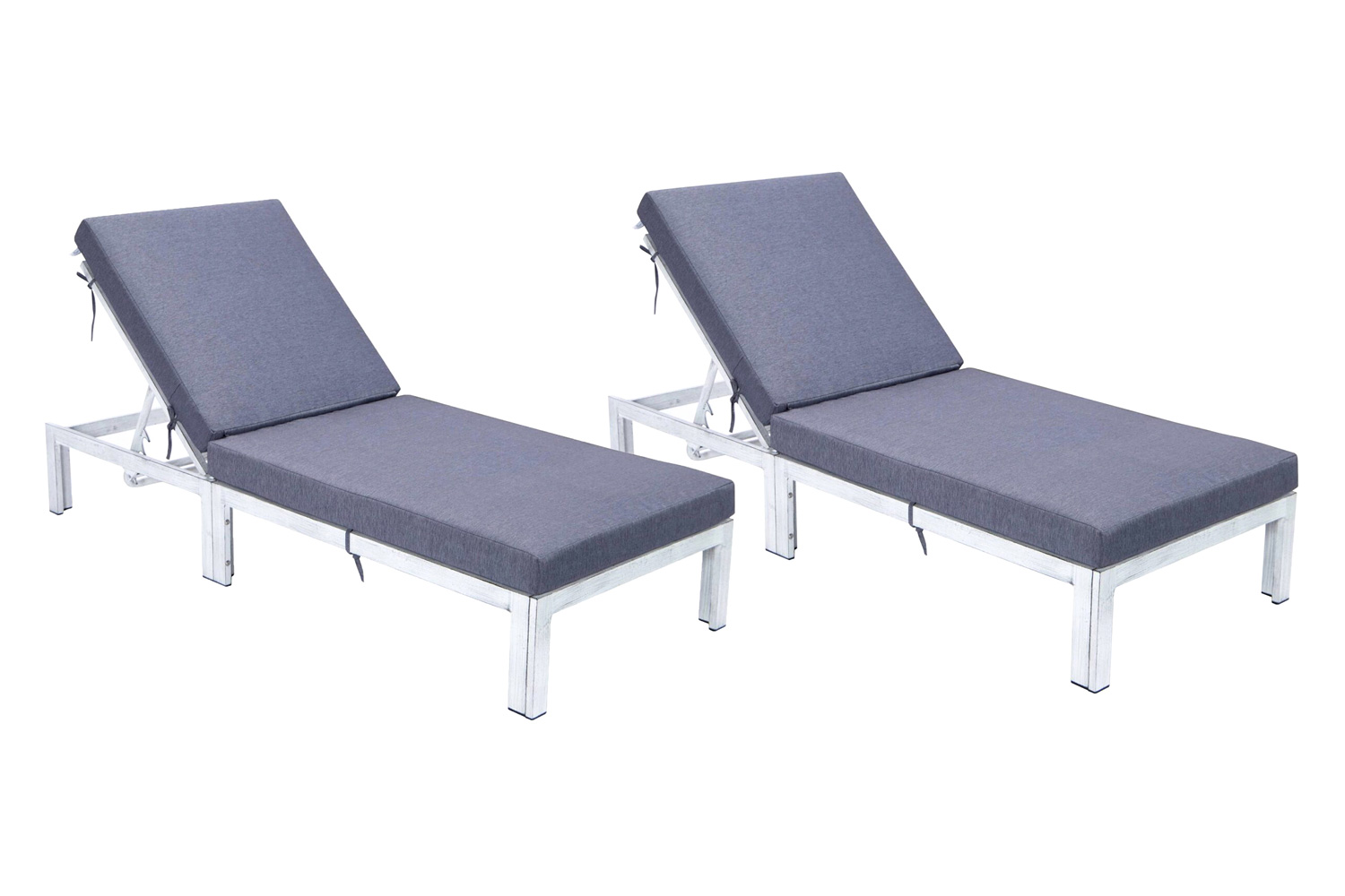 LeisureMod - Chelsea Modern Outdoor Weathered Gray Chaise Lounge Chair with Cushions (Set Of 2)