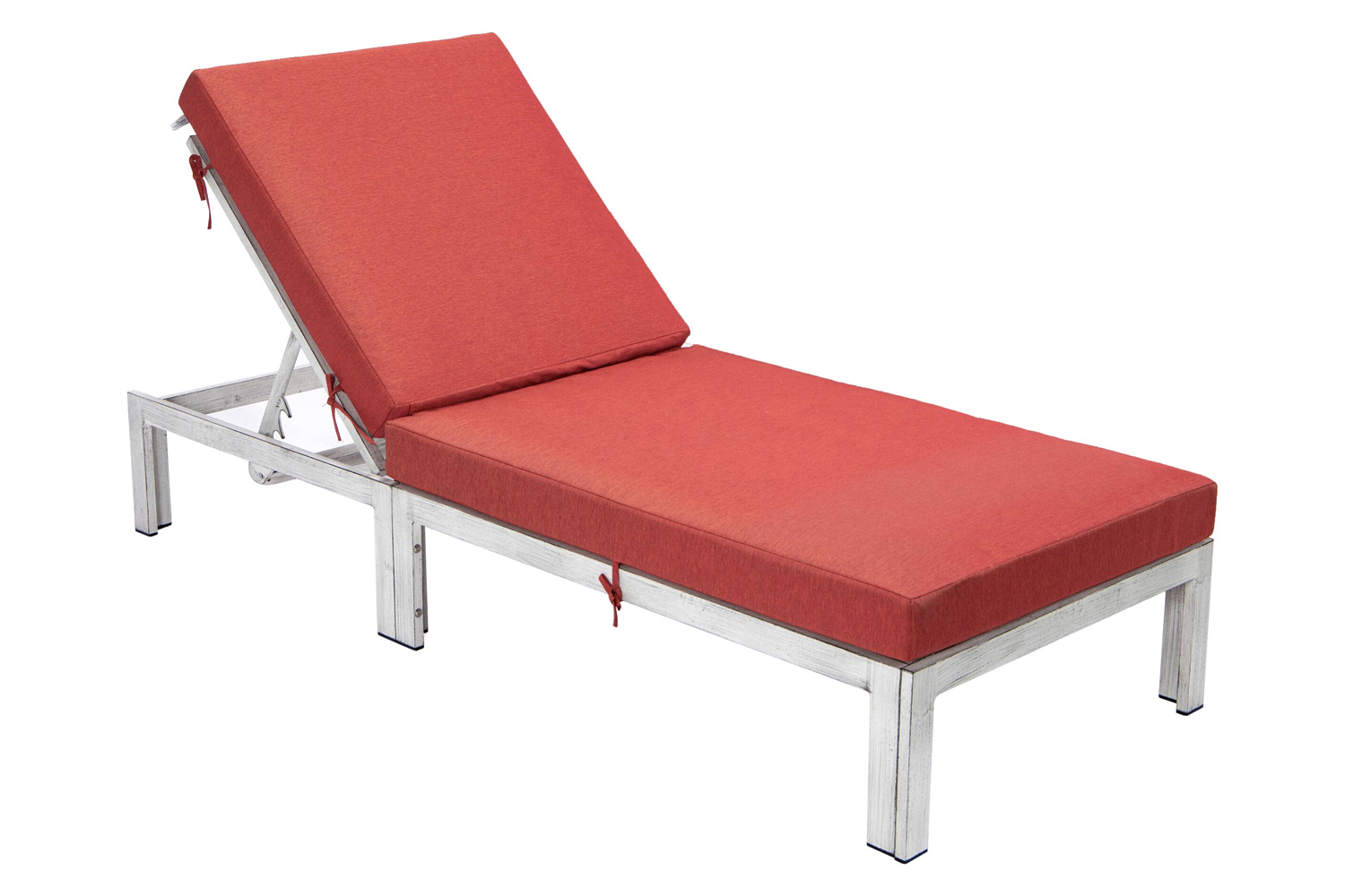 LeisureMod - Chelsea Modern Outdoor Weathered Gray Chaise Lounge Chair with Cushions