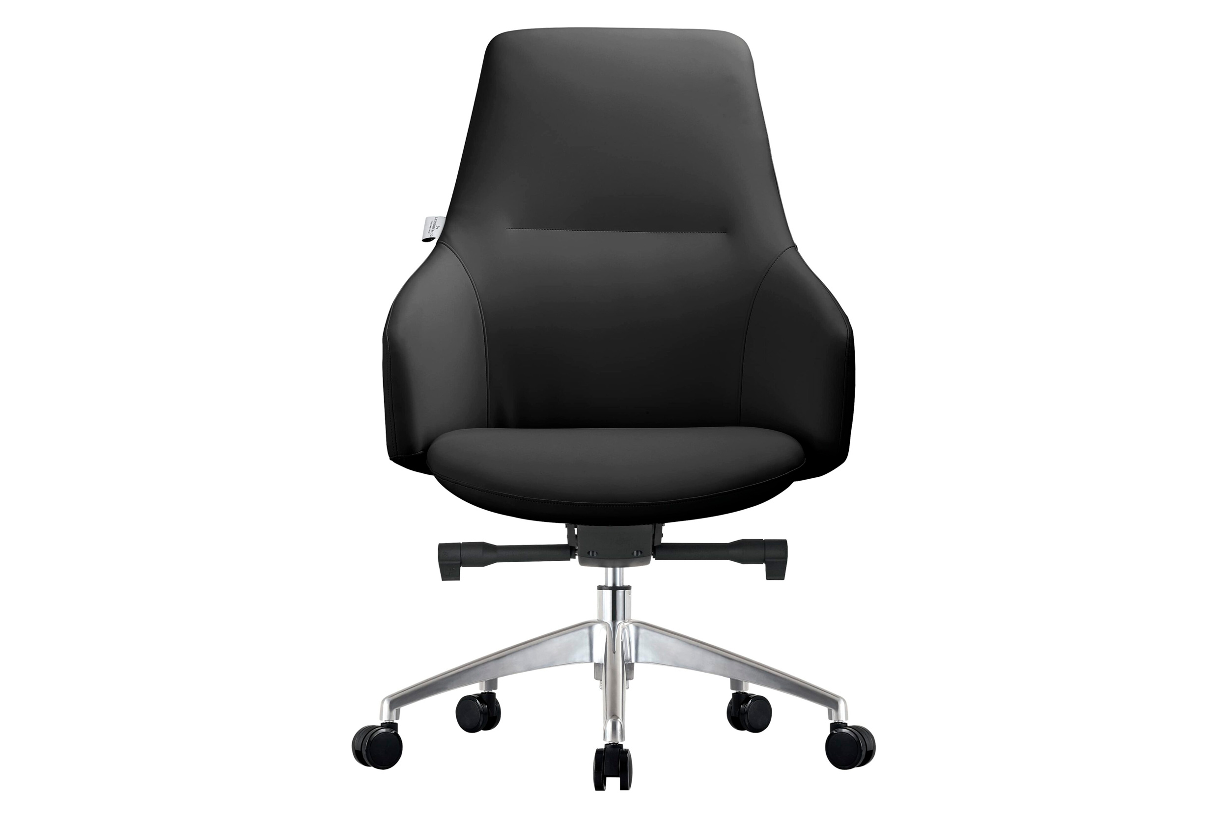 LeisureMod - Celeste Mid-Century Modern Office Chair in Upholstered Faux Leather with Swivel and Tilt
