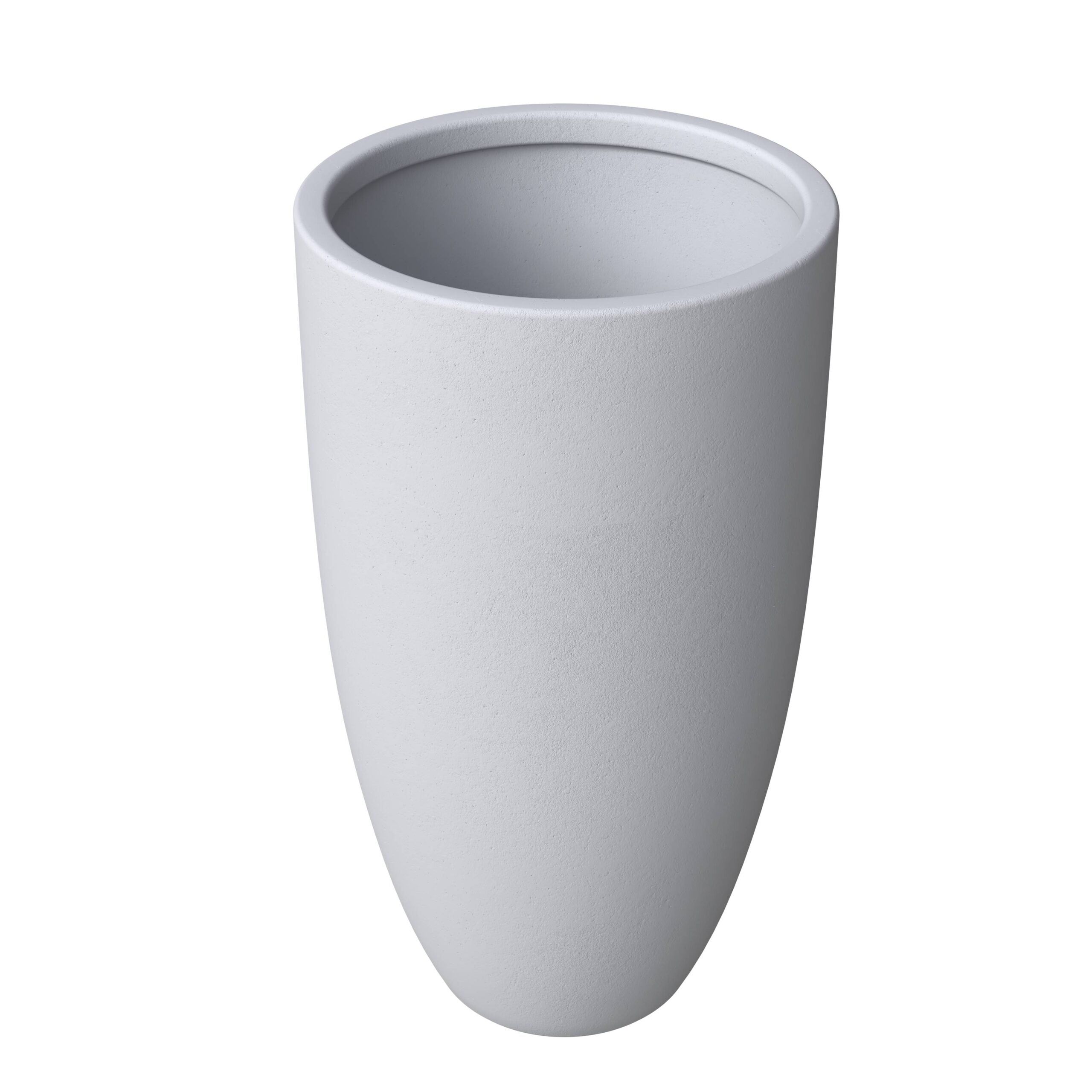 LeisureMod - Crete Modern 16" Tapered Round Planter Pot in Fiberstone and Clay