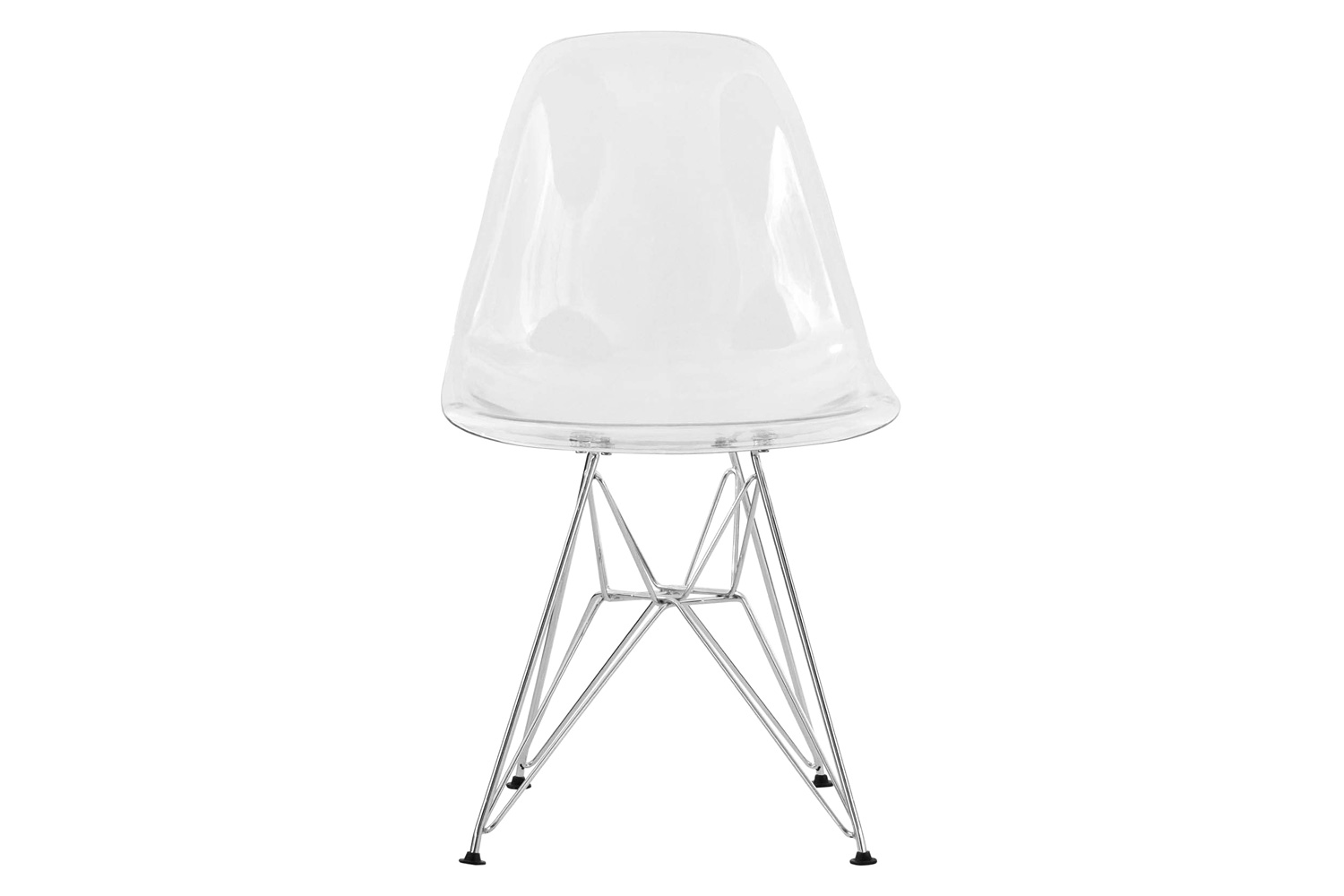 LeisureMod - Cresco Molded Plastic Eiffel Side Chair with Chrome Legs