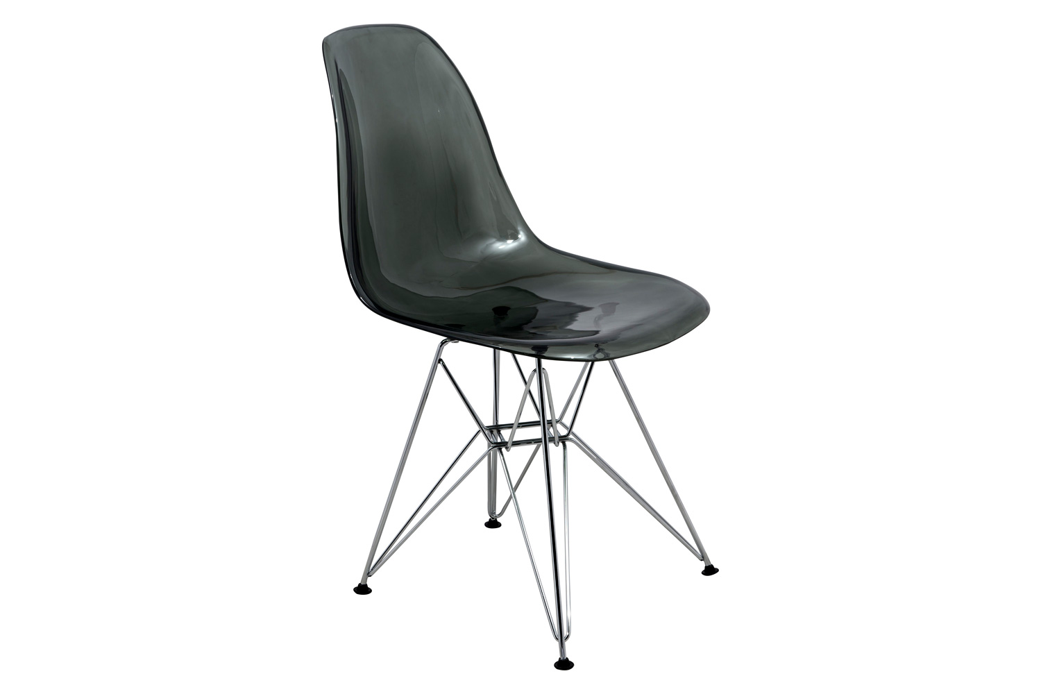 LeisureMod - Cresco Molded Plastic Eiffel Side Chair with Chrome Legs