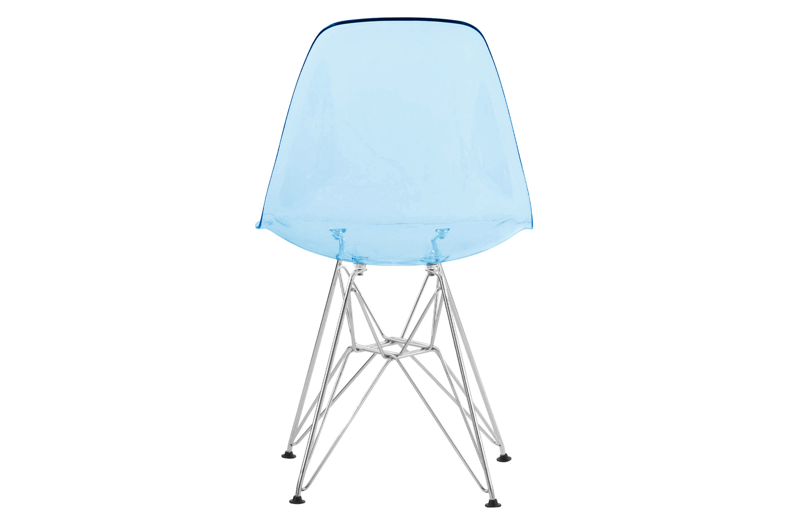 LeisureMod Cresco Molded Eiffel Side Chair (Set Of 4) - Transparent Blue