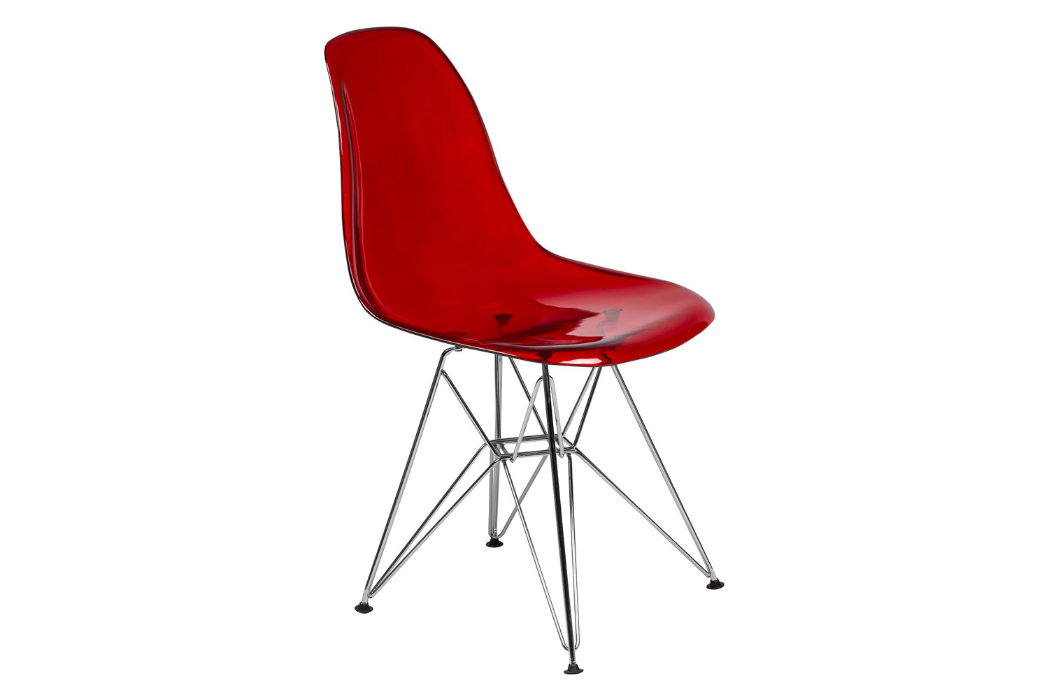 LeisureMod - Cresco Molded Plastic Eiffel Side Chair with Chrome Legs