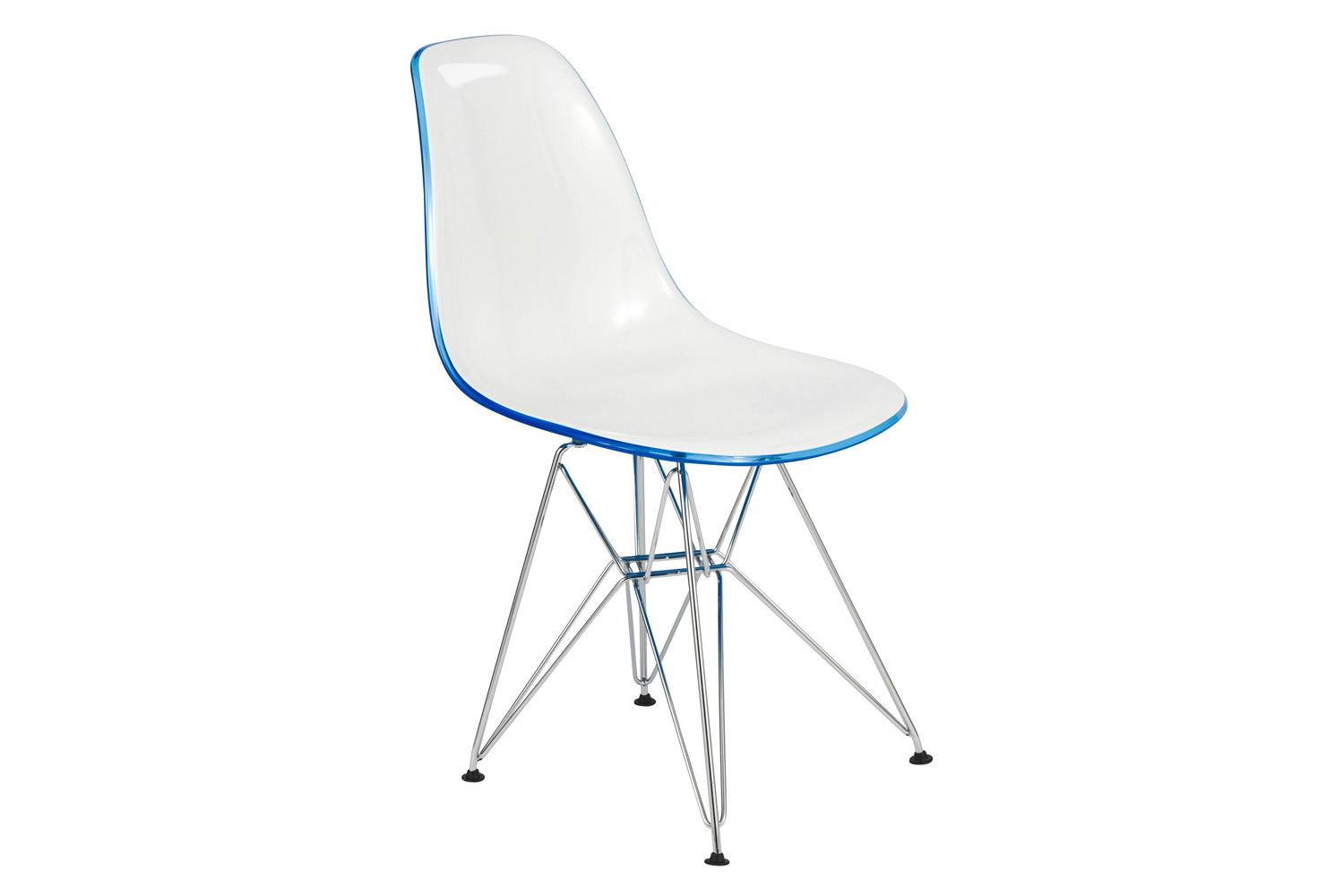 LeisureMod - Cresco Molded Plastic Eiffel Side Chair with Chrome Legs