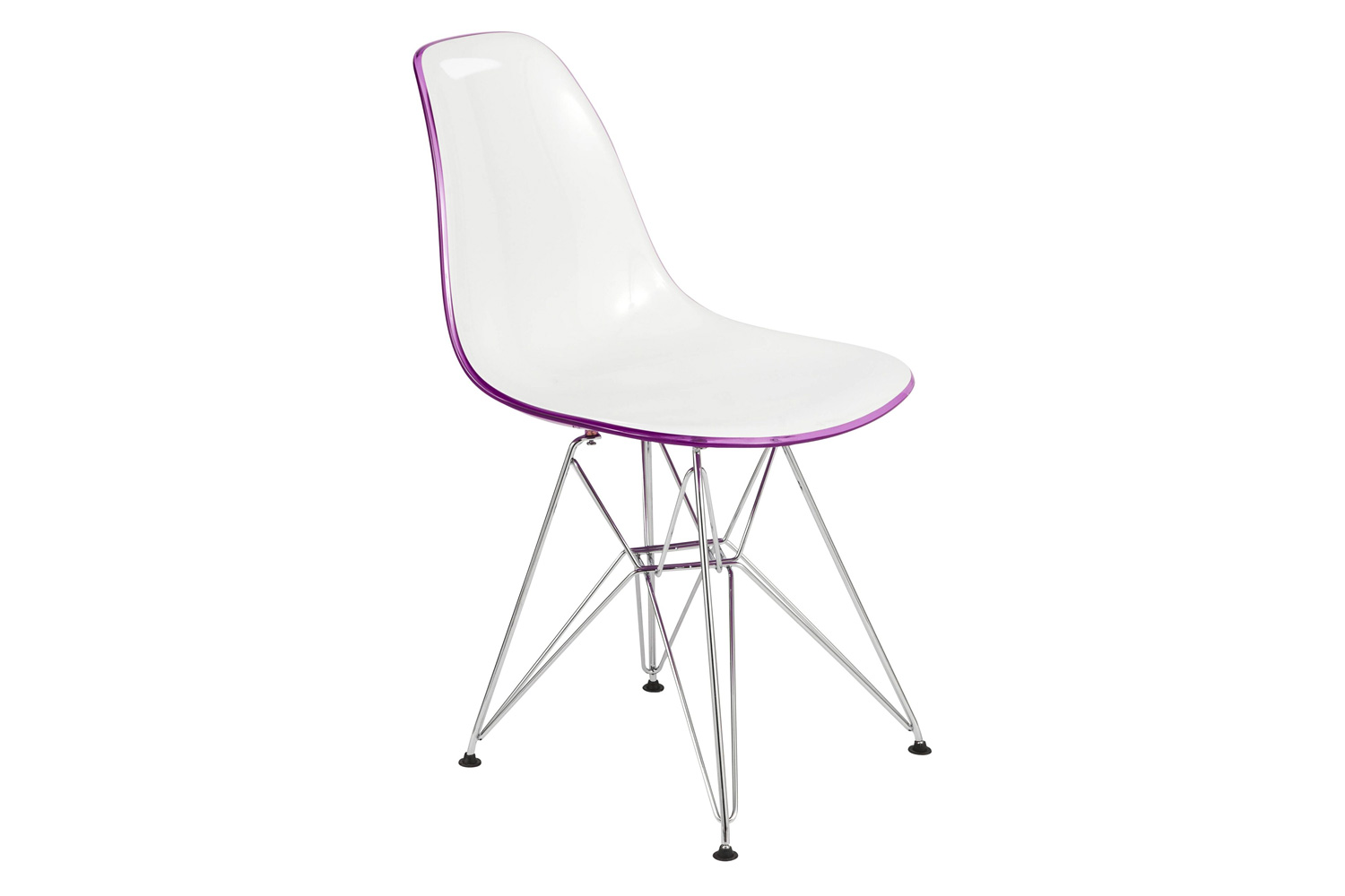 LeisureMod - Cresco Molded Plastic Eiffel Side Chair with Chrome Legs