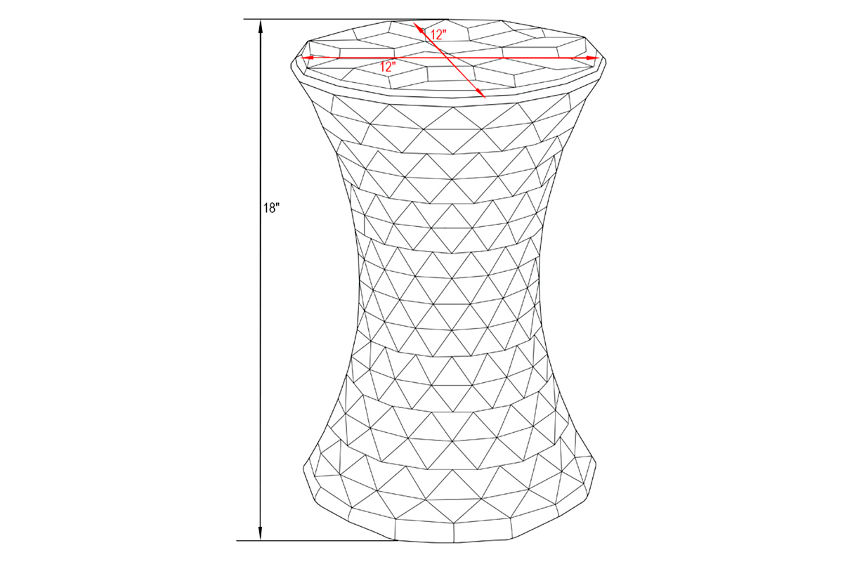 LeisureMod Clio Modern Diamond Shaped Side End Table - Clear