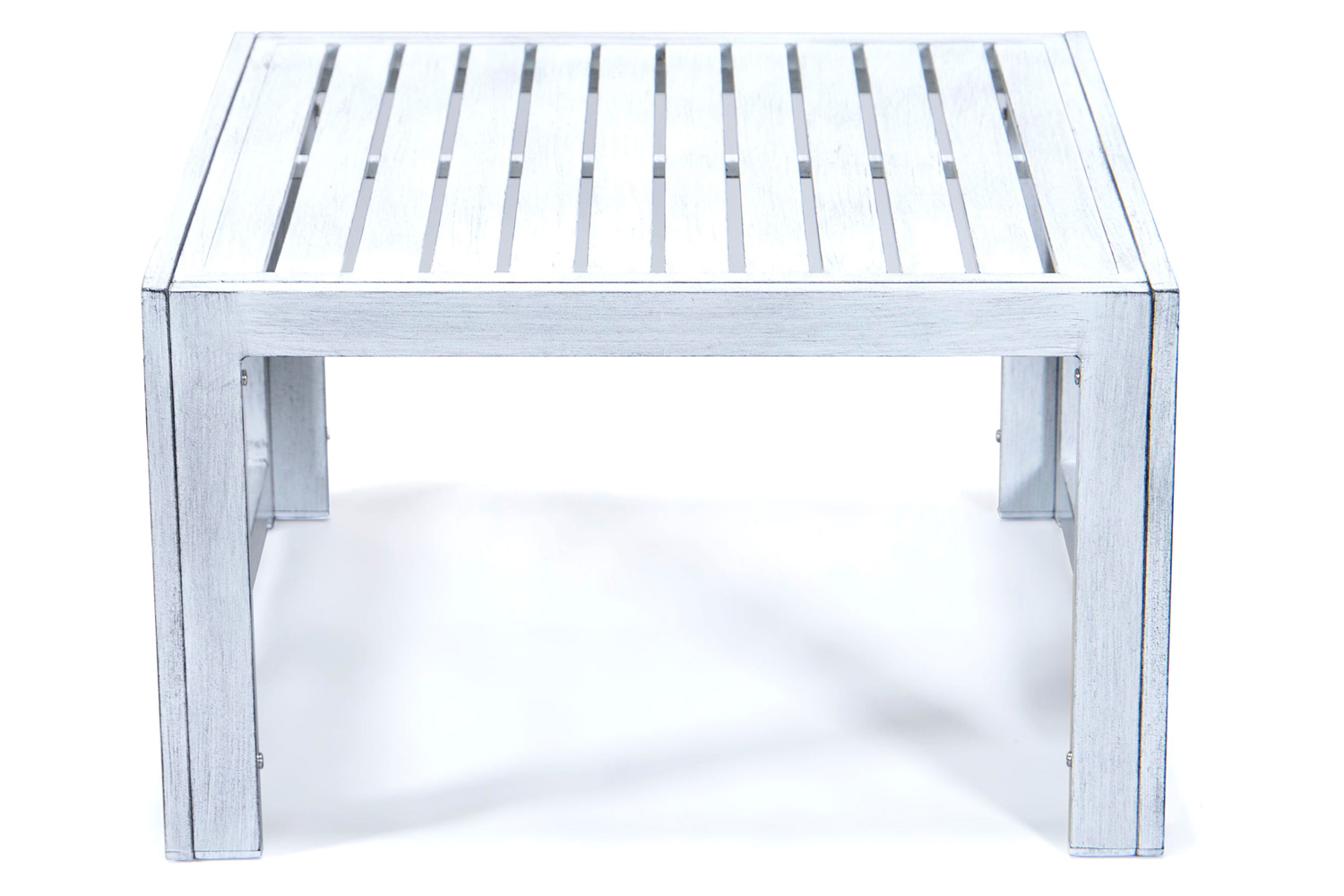 LeisureMod Chelsea 7-Piece Patio Sectional and Coffee Table Set In Weathered Gray Aluminum with Cushions - Orange
