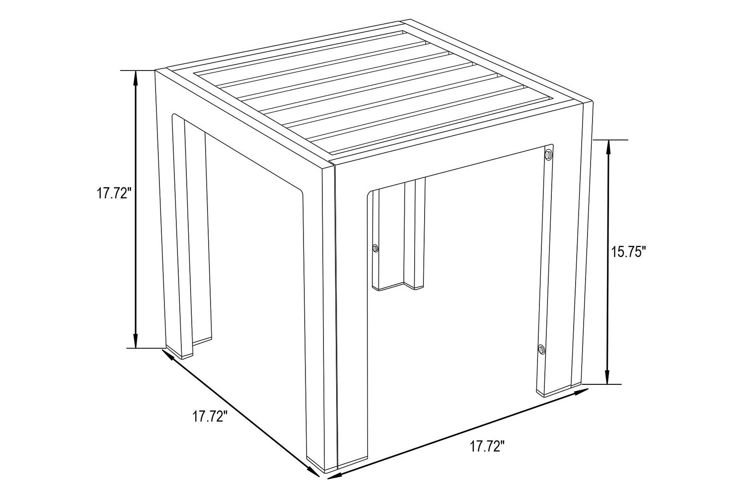 LeisureMod Chelsea Modern Aluminum Patio Side Table - White