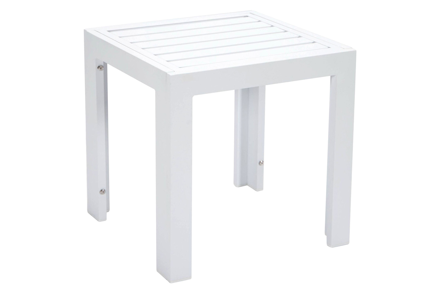 LeisureMod Chelsea Modern Aluminum Patio Side Table - White