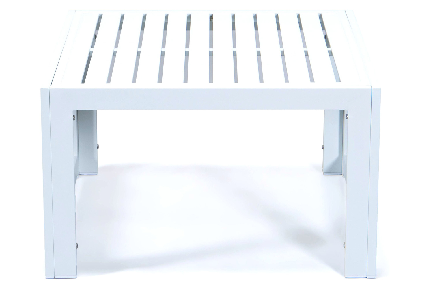 LeisureMod Chelsea Aluminum Patio Coffee Table - White