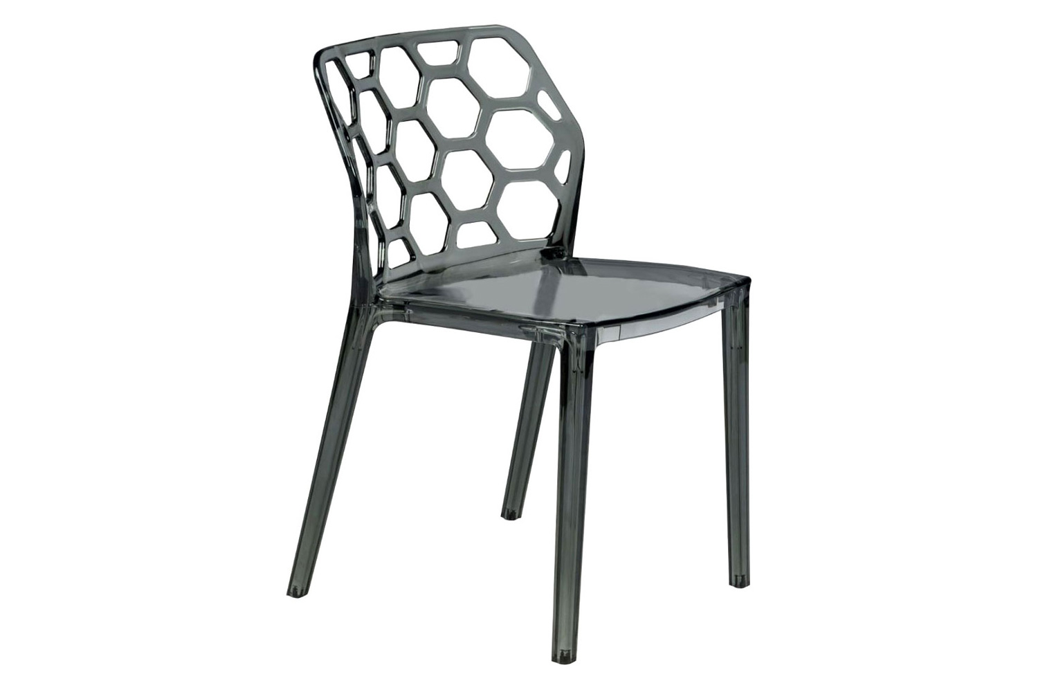 LeisureMod Dynamic Modern Honeycomb Design Dining Side Chair - Black