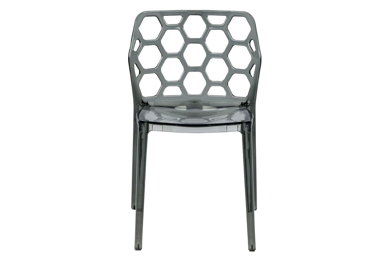 LeisureMod Dynamic Modern Honeycomb Design Dining Side Chair - Black