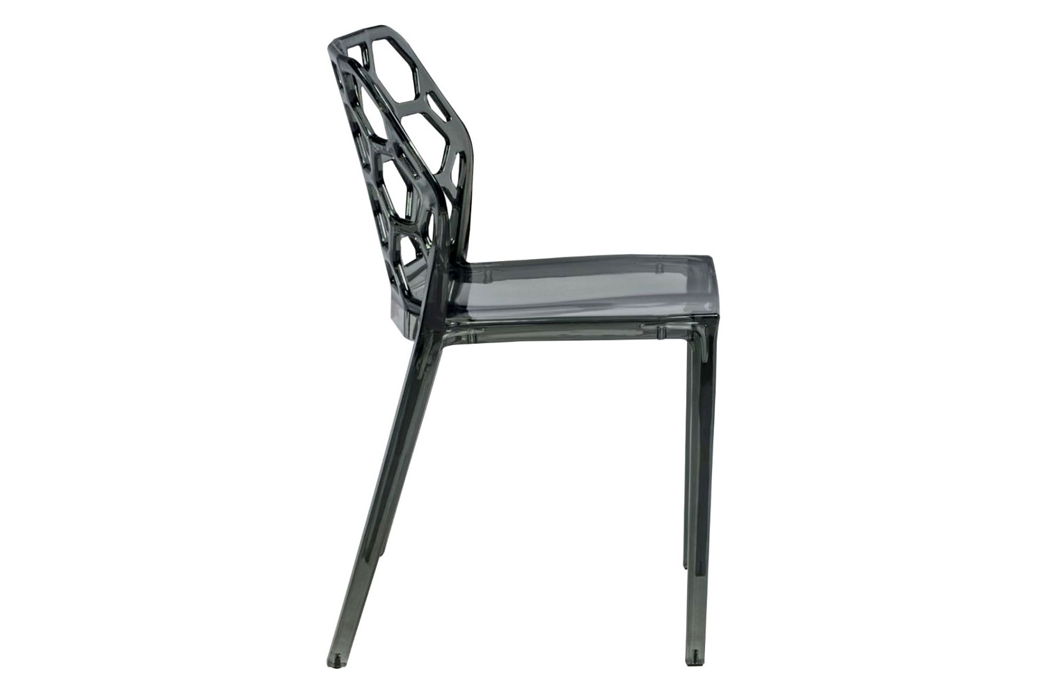 LeisureMod Dynamic Modern Honeycomb Design Dining Side Chair - Black