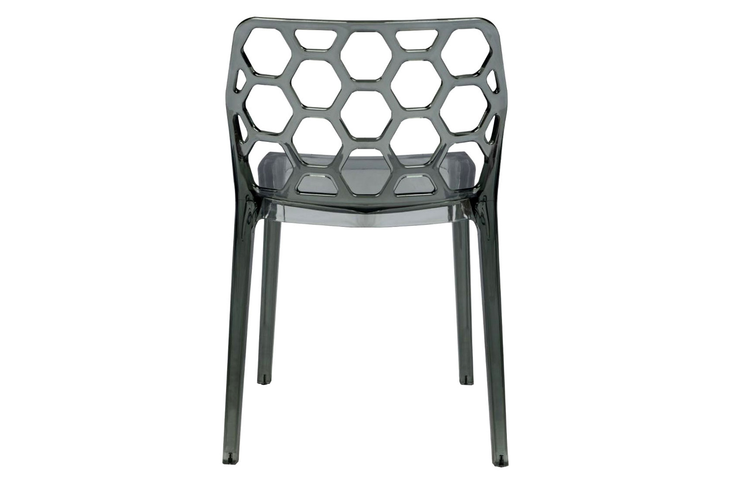 LeisureMod Dynamic Modern Honeycomb Design Dining Side Chair - Black