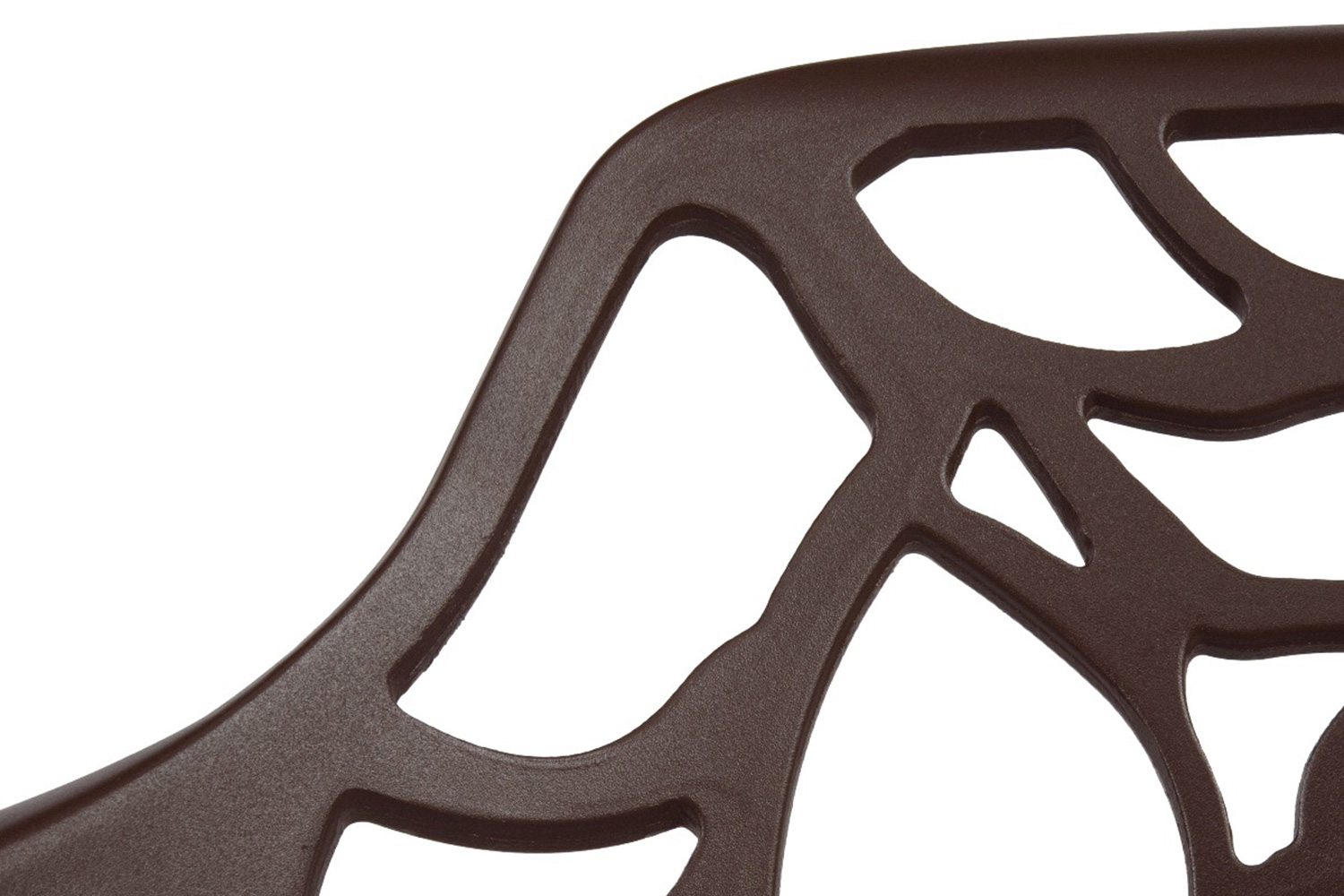 LeisureMod Devon Modern Flower Design Outdoor Aluminum Dining Armchair - Brown