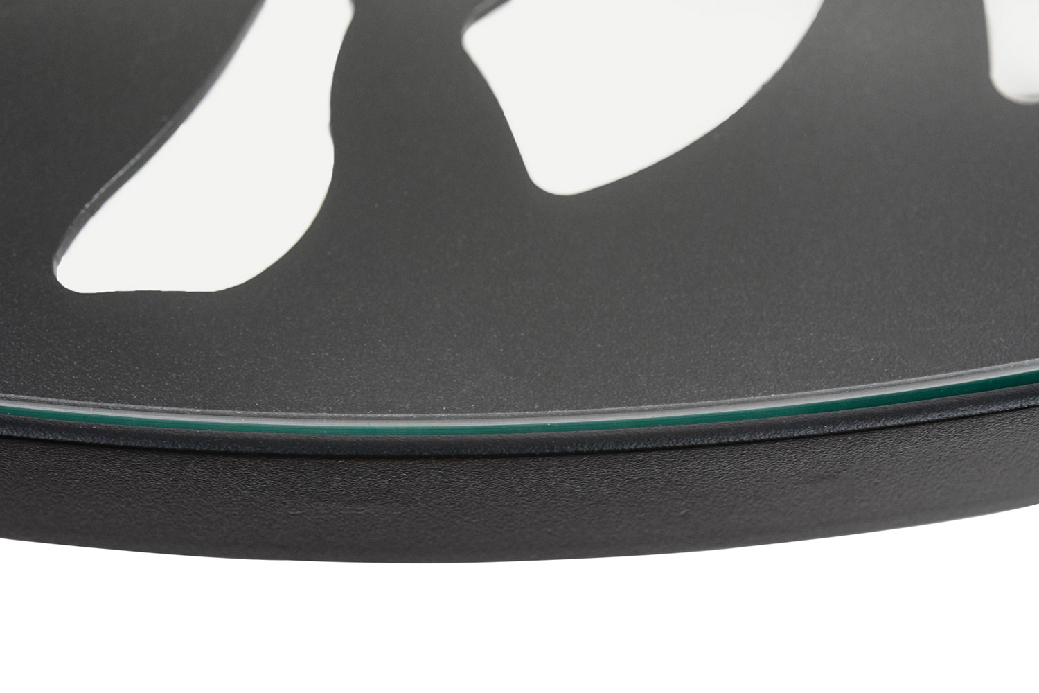 LeisureMod Devon Tree Design Glass Top Aluminum Base Indoor Outdoor Bistro Dining Table - Black