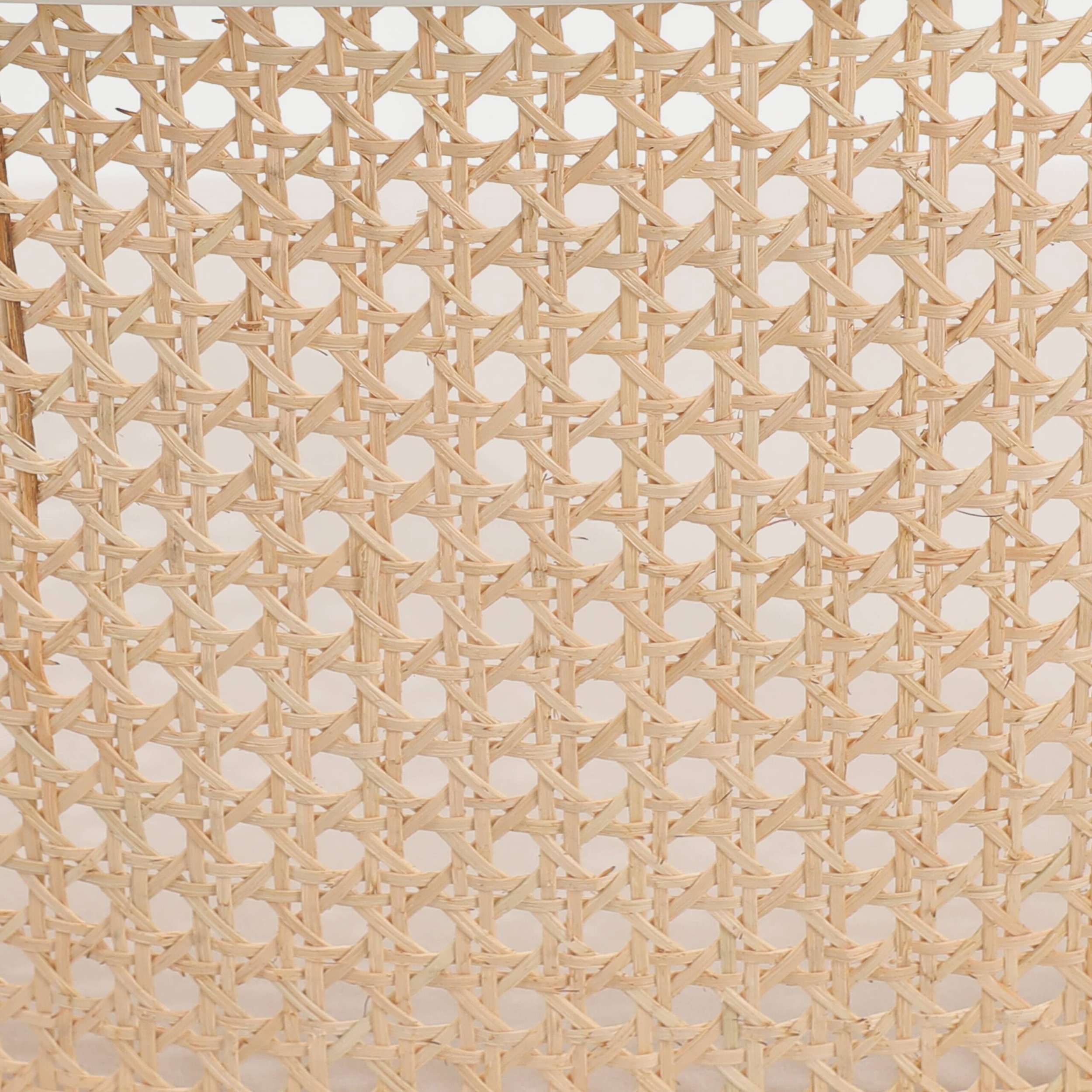LeisureMod Ervilla Mid-Century Modern Wicker Bar Stool with Fabric Seat and White Powder Coated Steel Frame - Beige