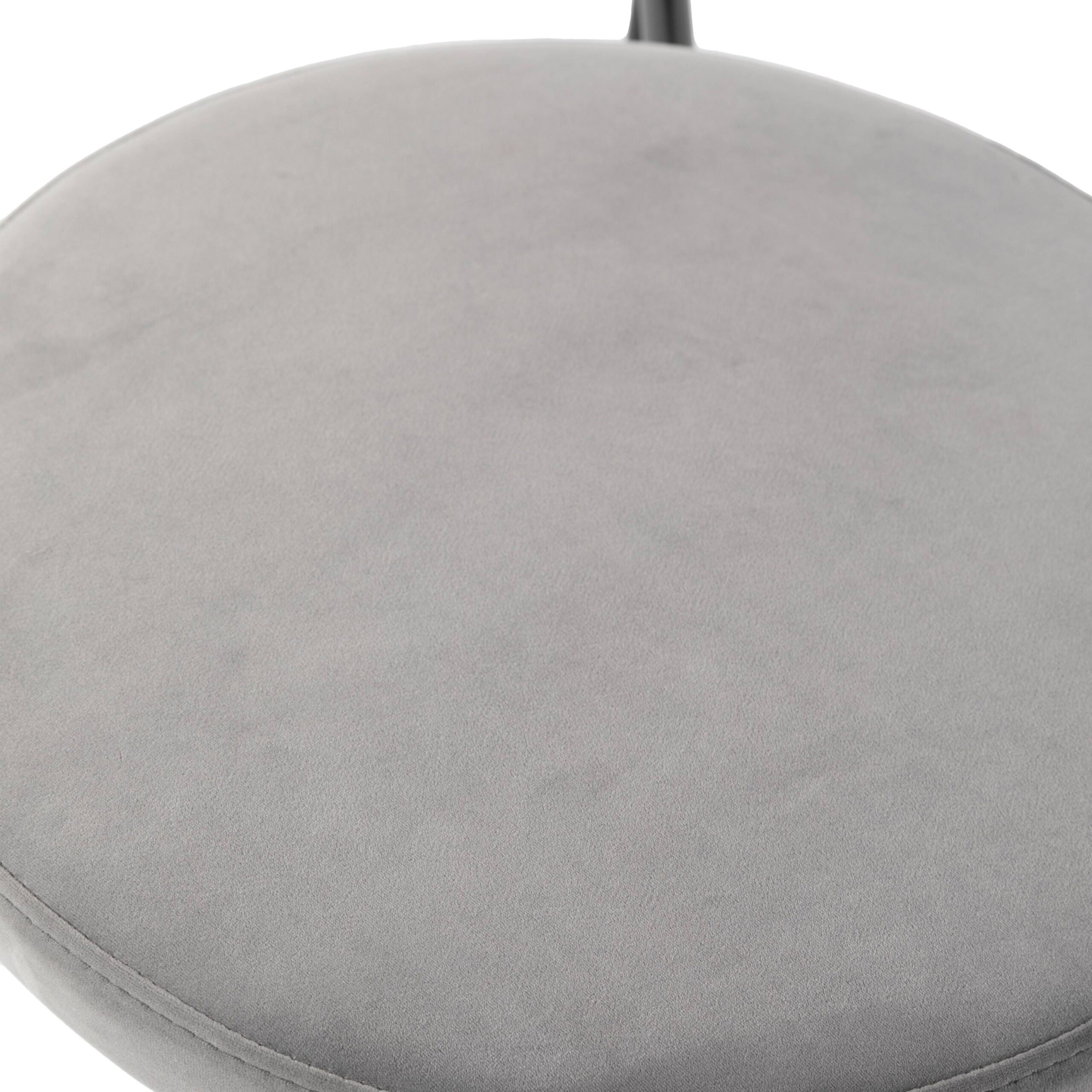 LeisureMod Euston Modern Wicker Dining Chair With Velvet Round Seat - Gray