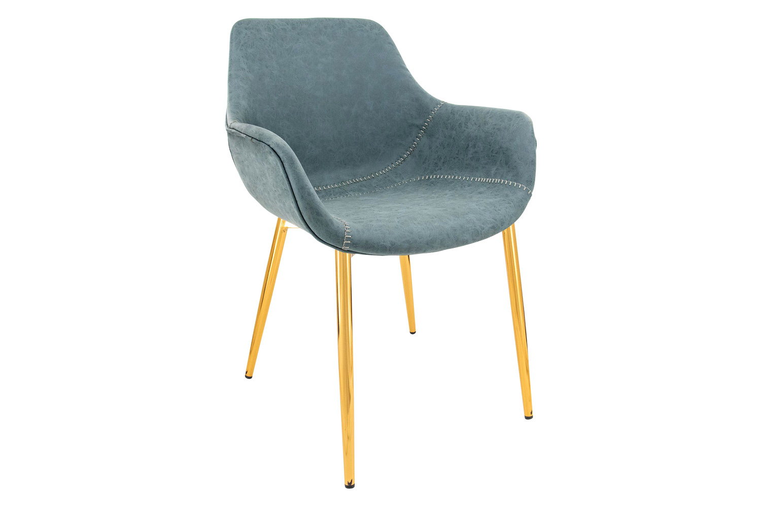 LeisureMod - Markley Modern Leather Dining Arm Chair with Black Metal Legs