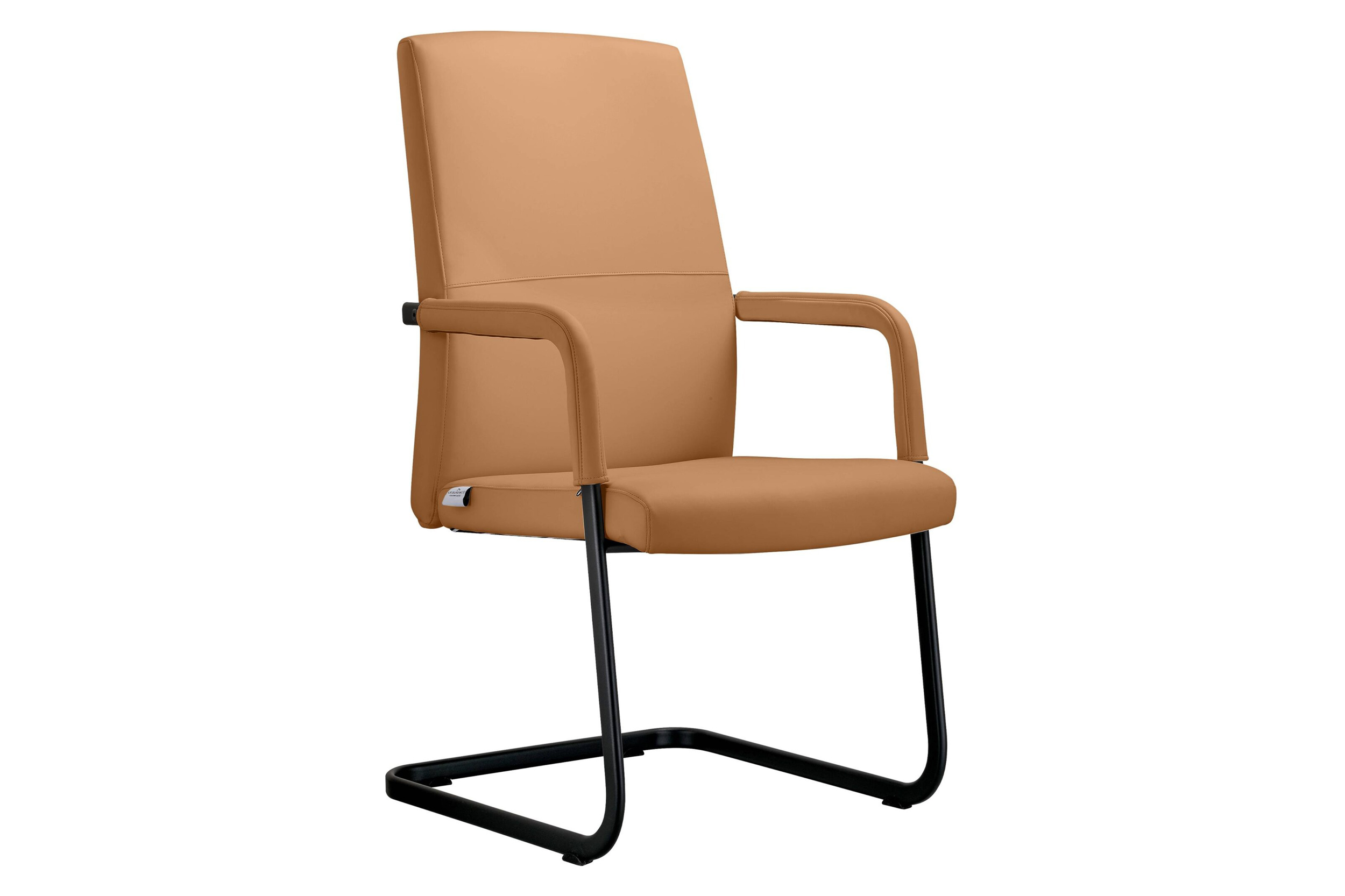 LeisureMod - Evander Mid-Century Modern Faux Leather Office Chair With Aluminum Frame