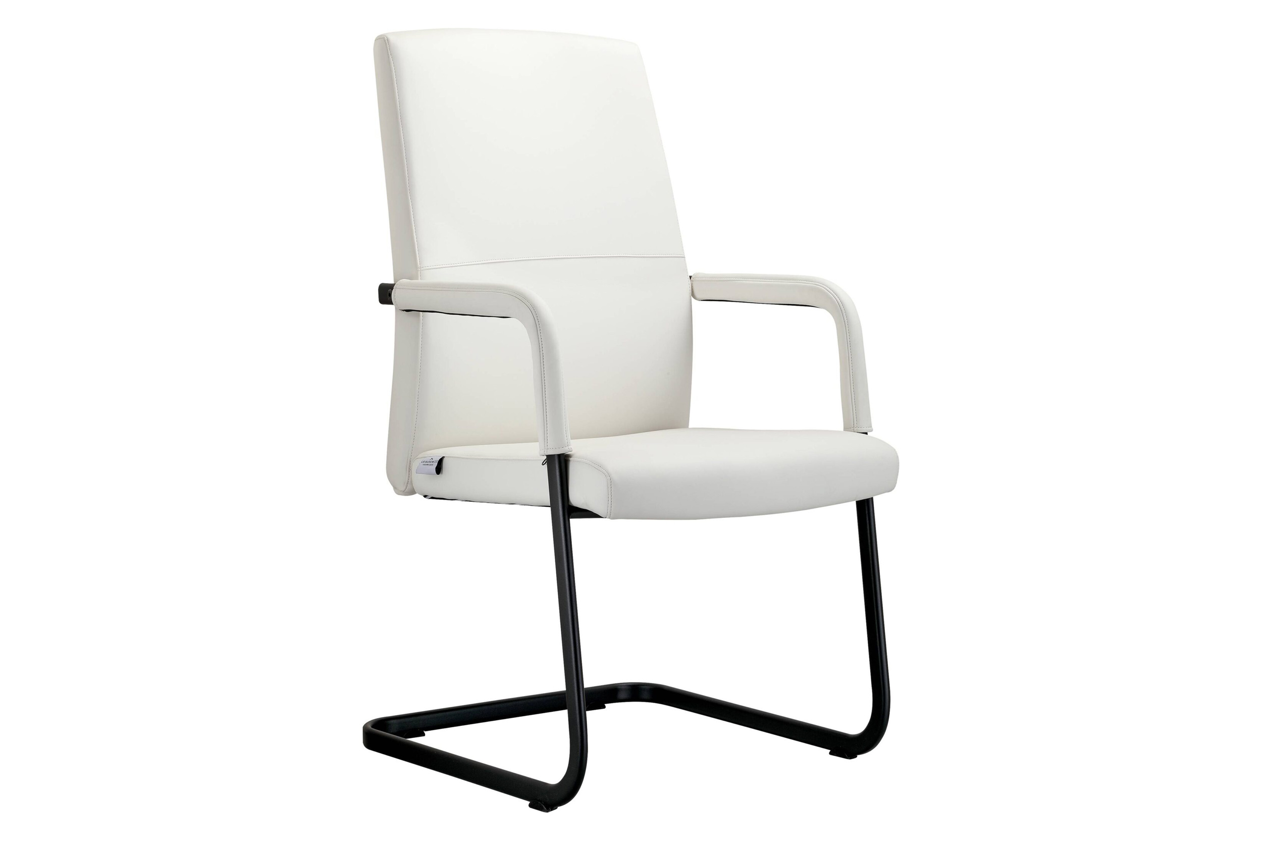 LeisureMod - Evander Mid-Century Modern Faux Leather Office Chair With Aluminum Frame