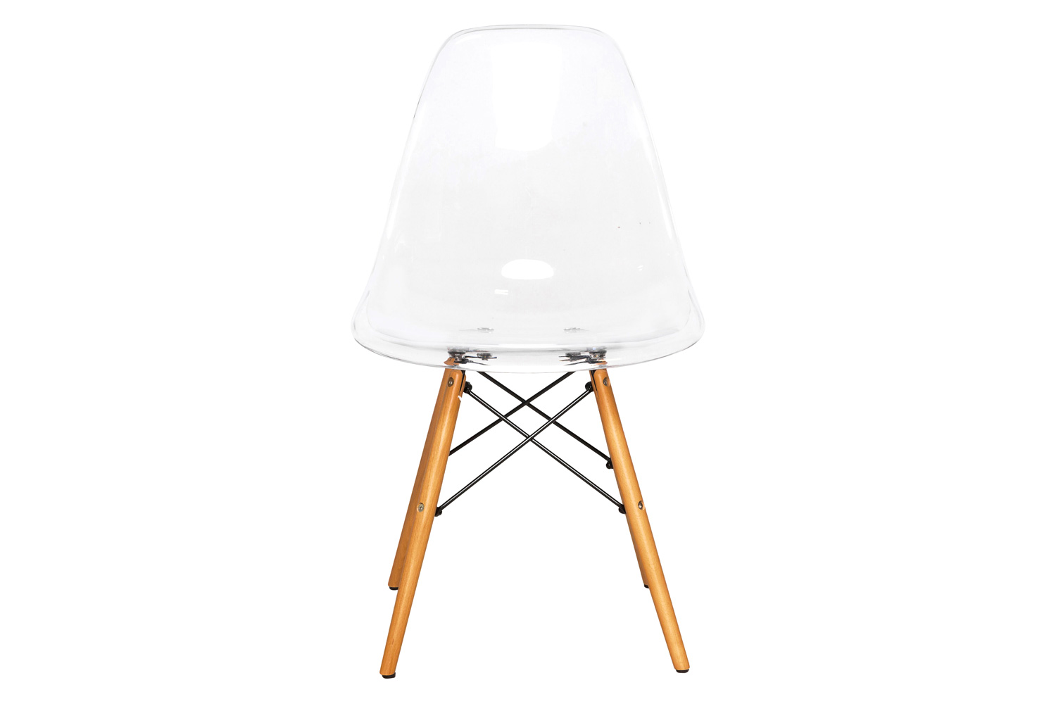 LeisureMod Dover Molded Side Chair - Clear